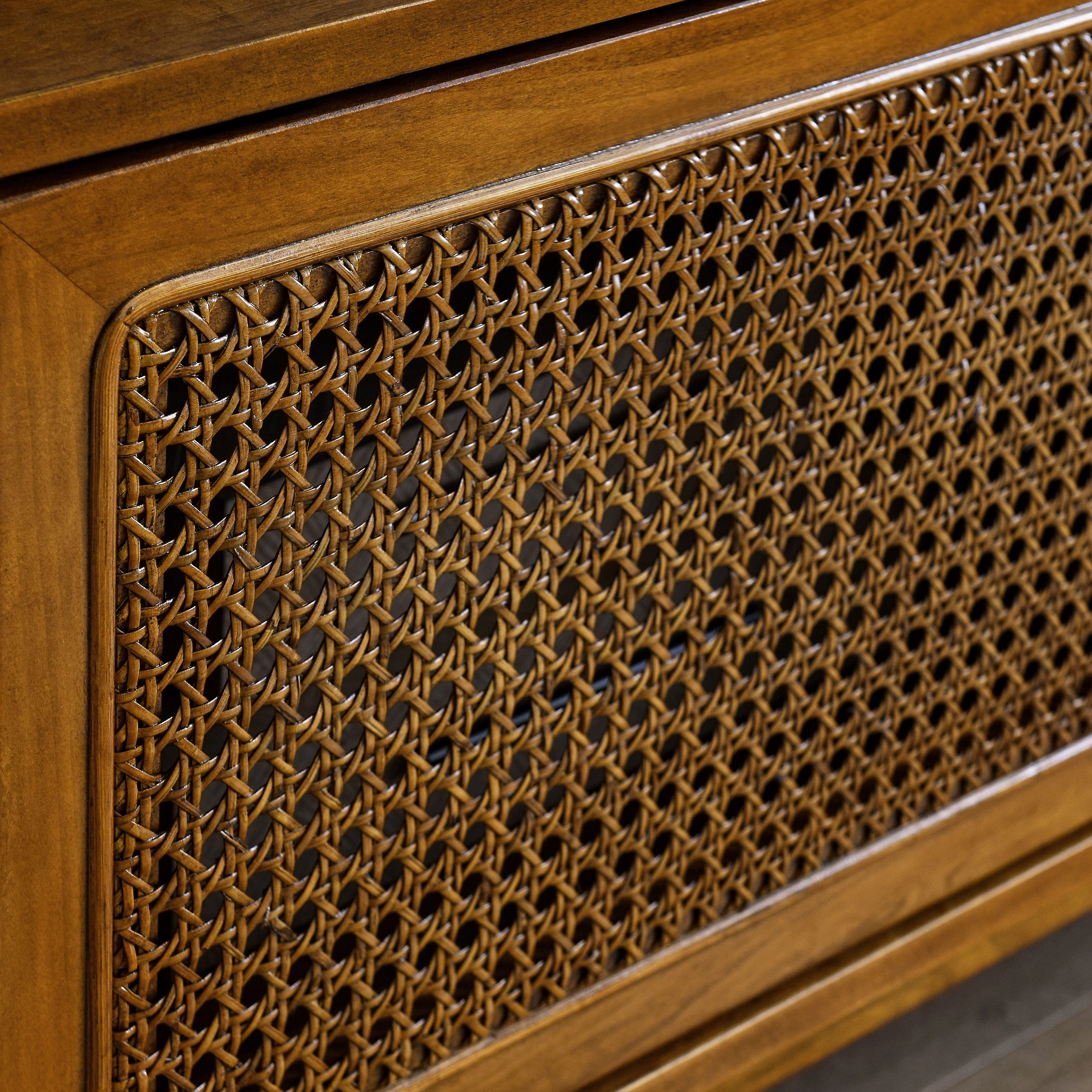 Mid Century Modern Rattan TV Stand for 65 Inch TV - Image 15