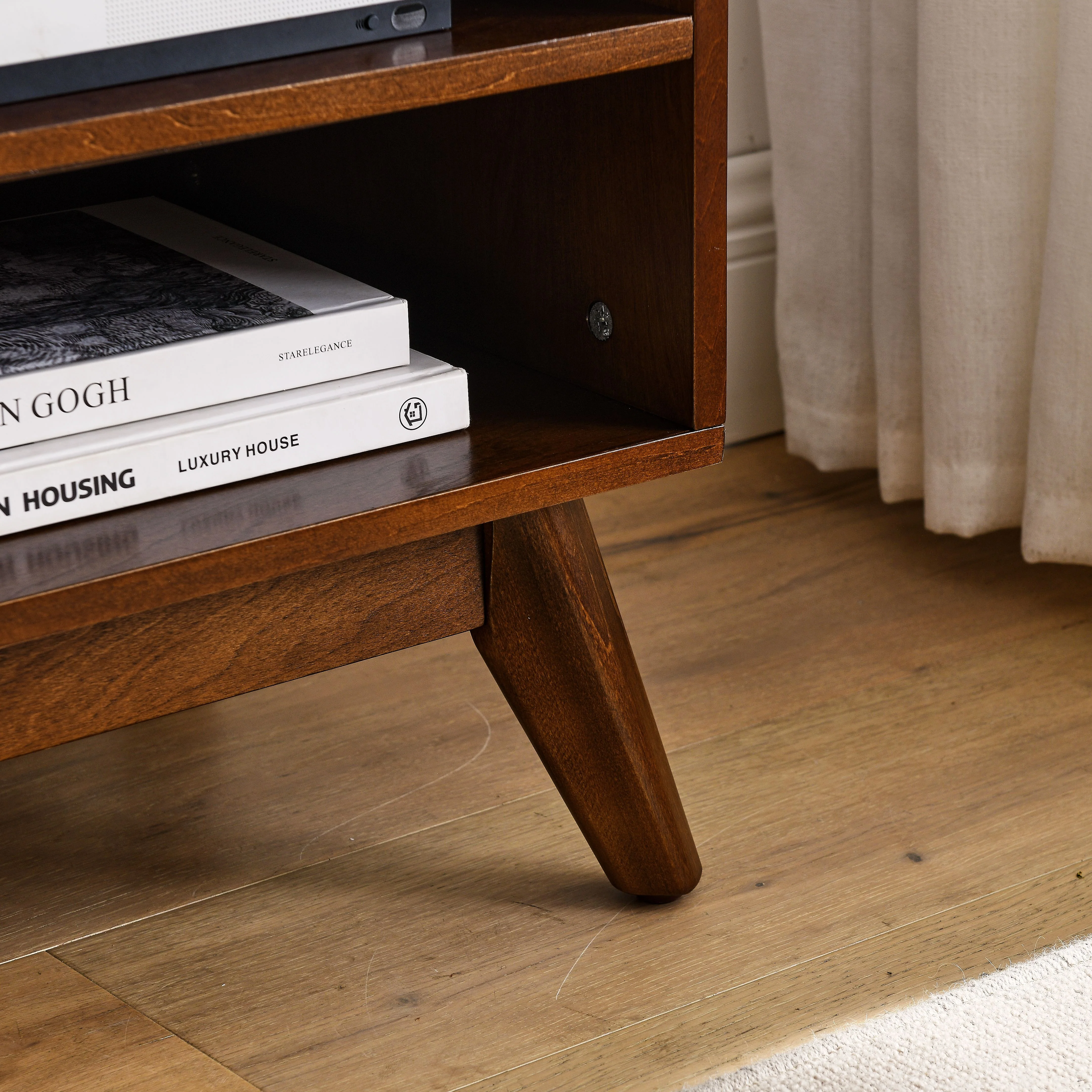 Mid Century Modern Rattan TV Stand for 65 Inch TV - Image 5