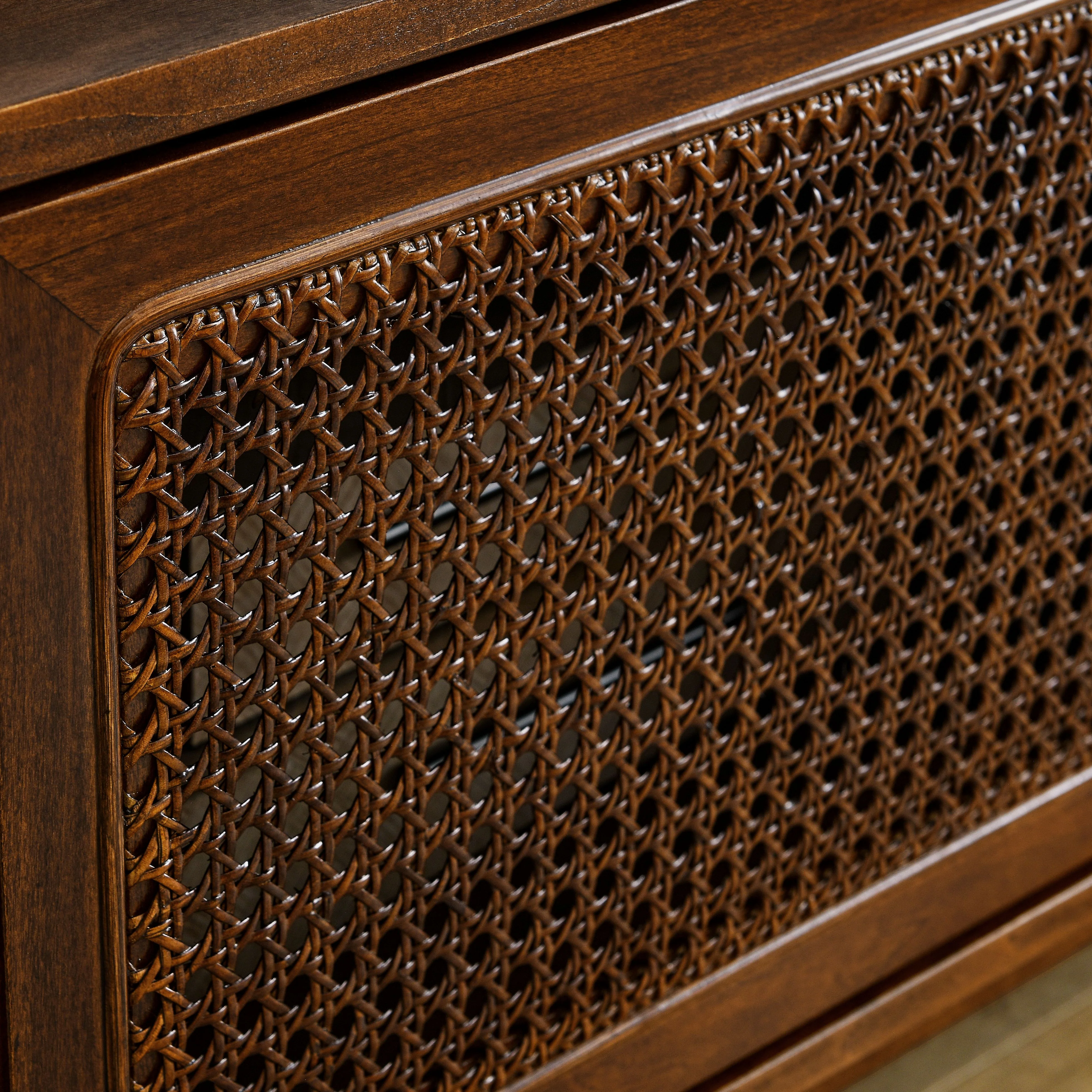 Mid Century Modern Rattan TV Stand for 65 Inch TV - Image 7