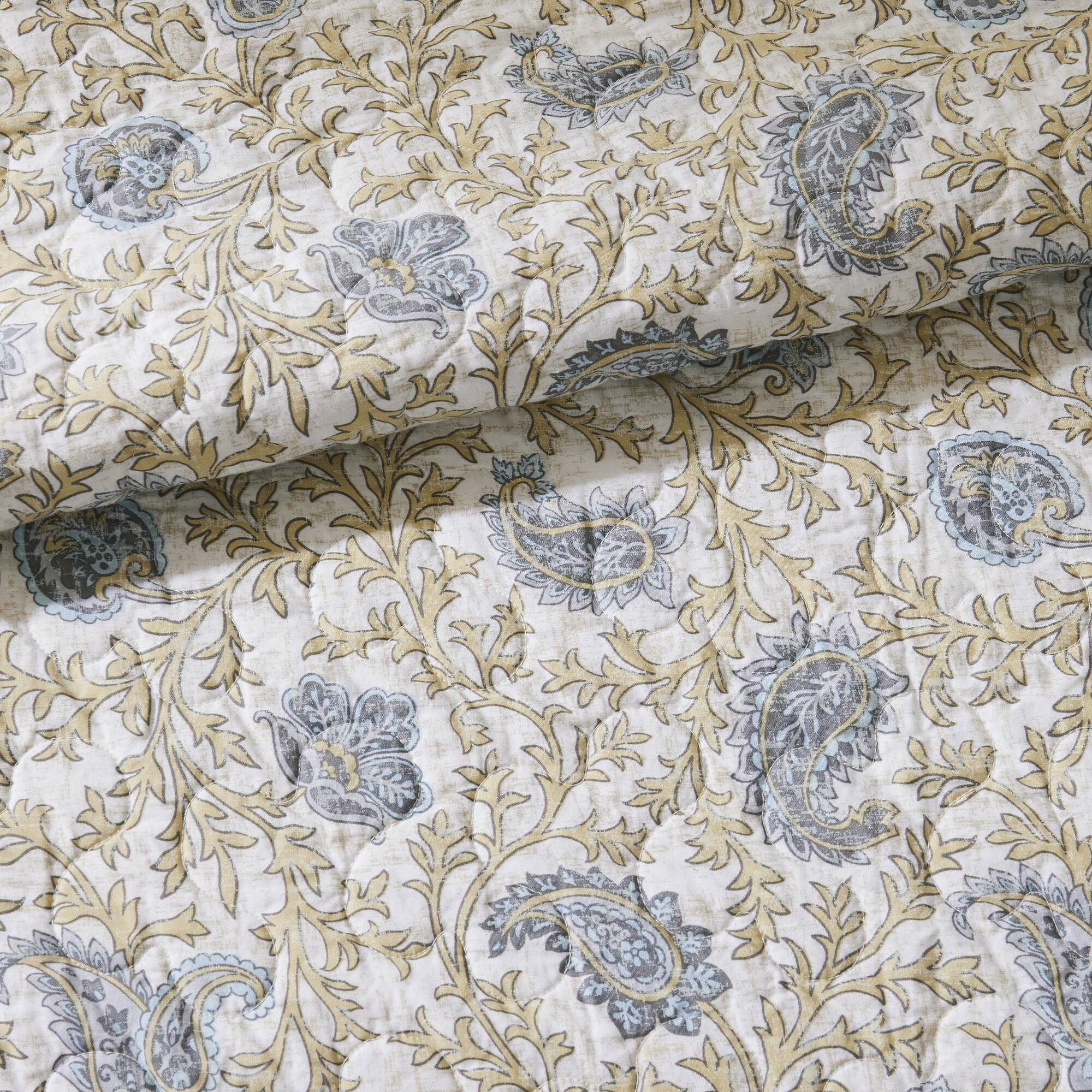 6 Piece Cotton Percale Quilt Set with Throw Pillows - Image 4