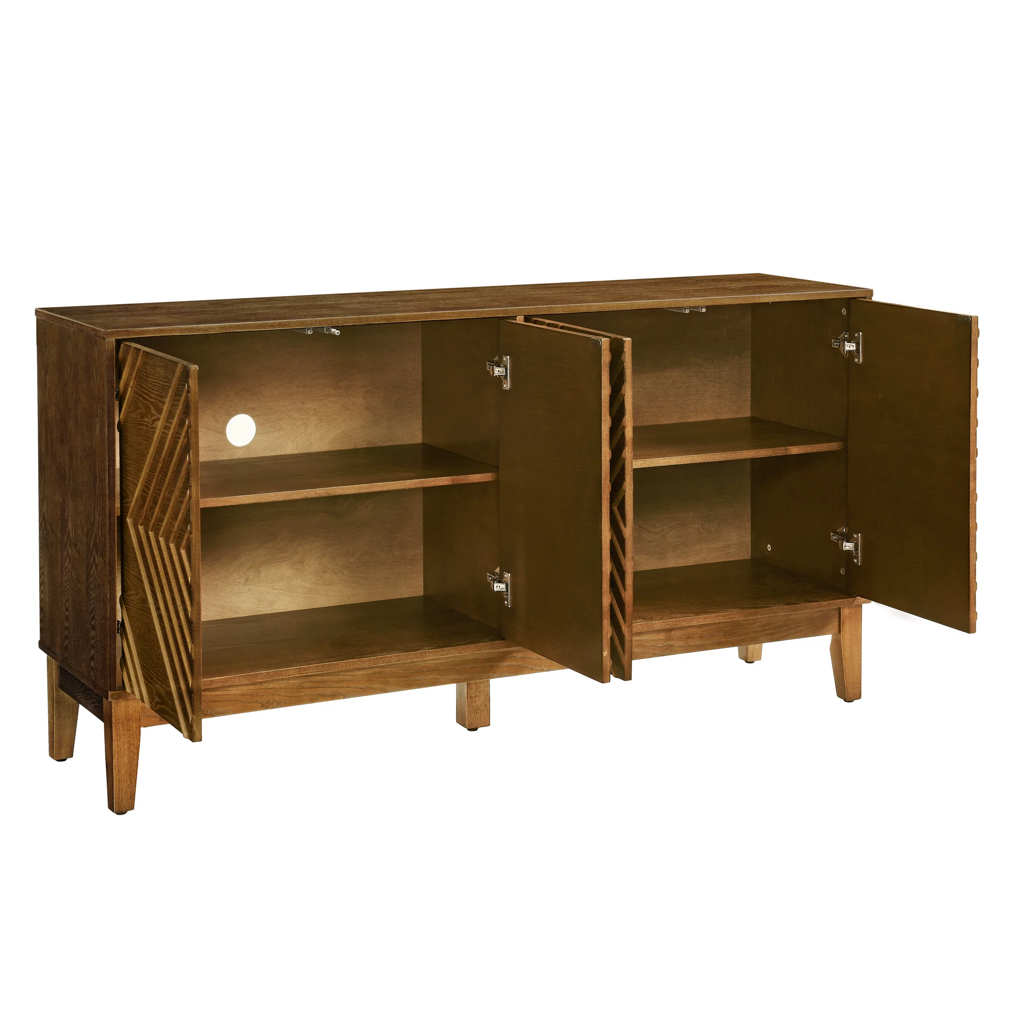 Diamond Fluted Sideboard Storage Cabinet with Adjustable Shelves - Image 11