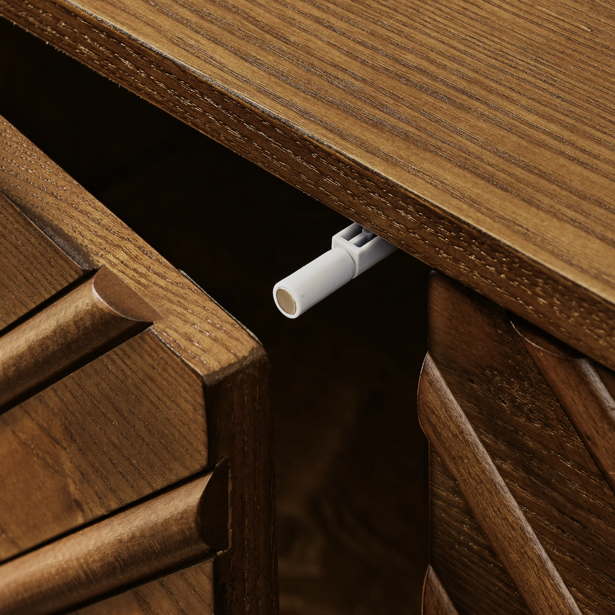 Diamond Fluted Sideboard Storage Cabinet with Adjustable Shelves - Image 6