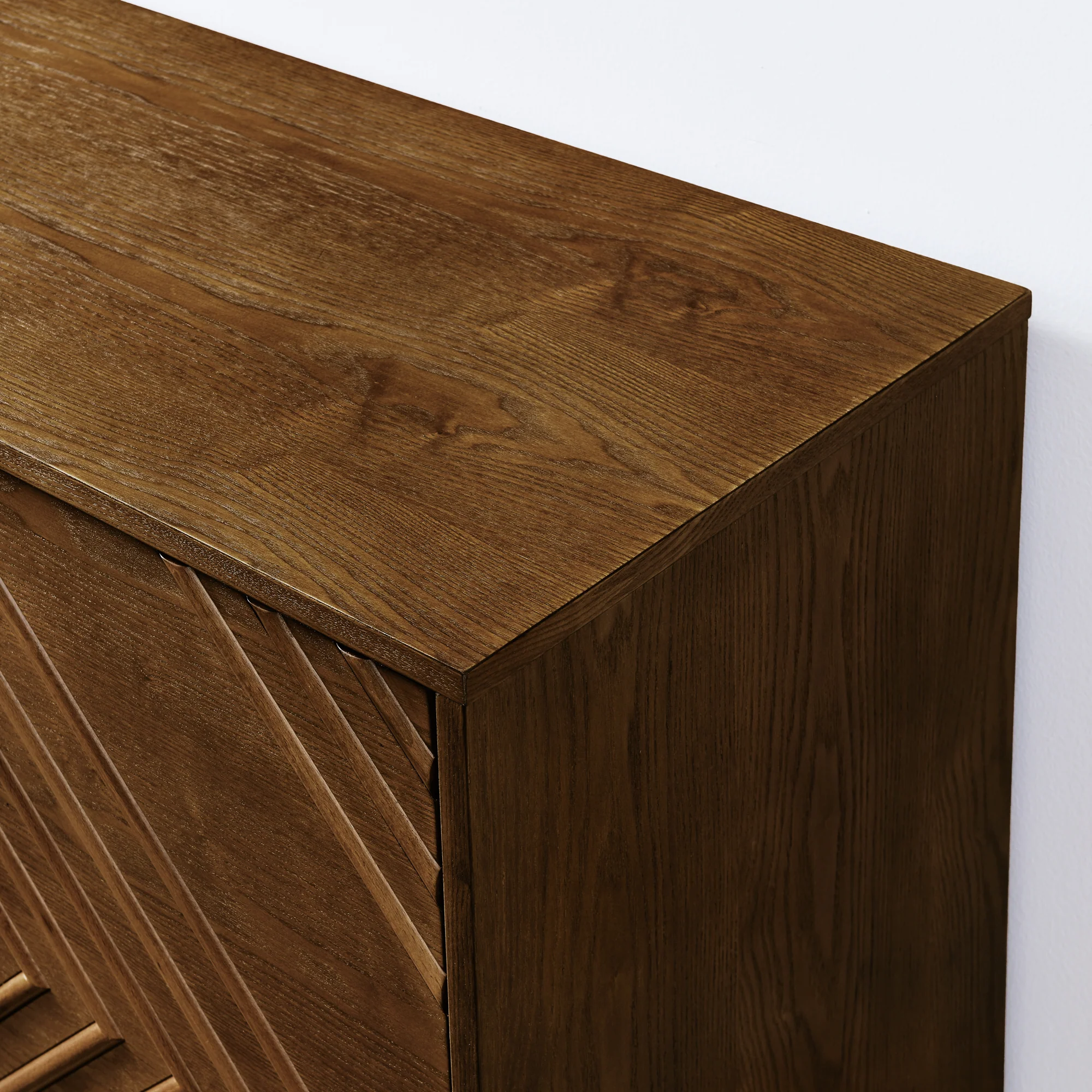 Diamond Fluted Sideboard Storage Cabinet with Adjustable Shelves - Image 7