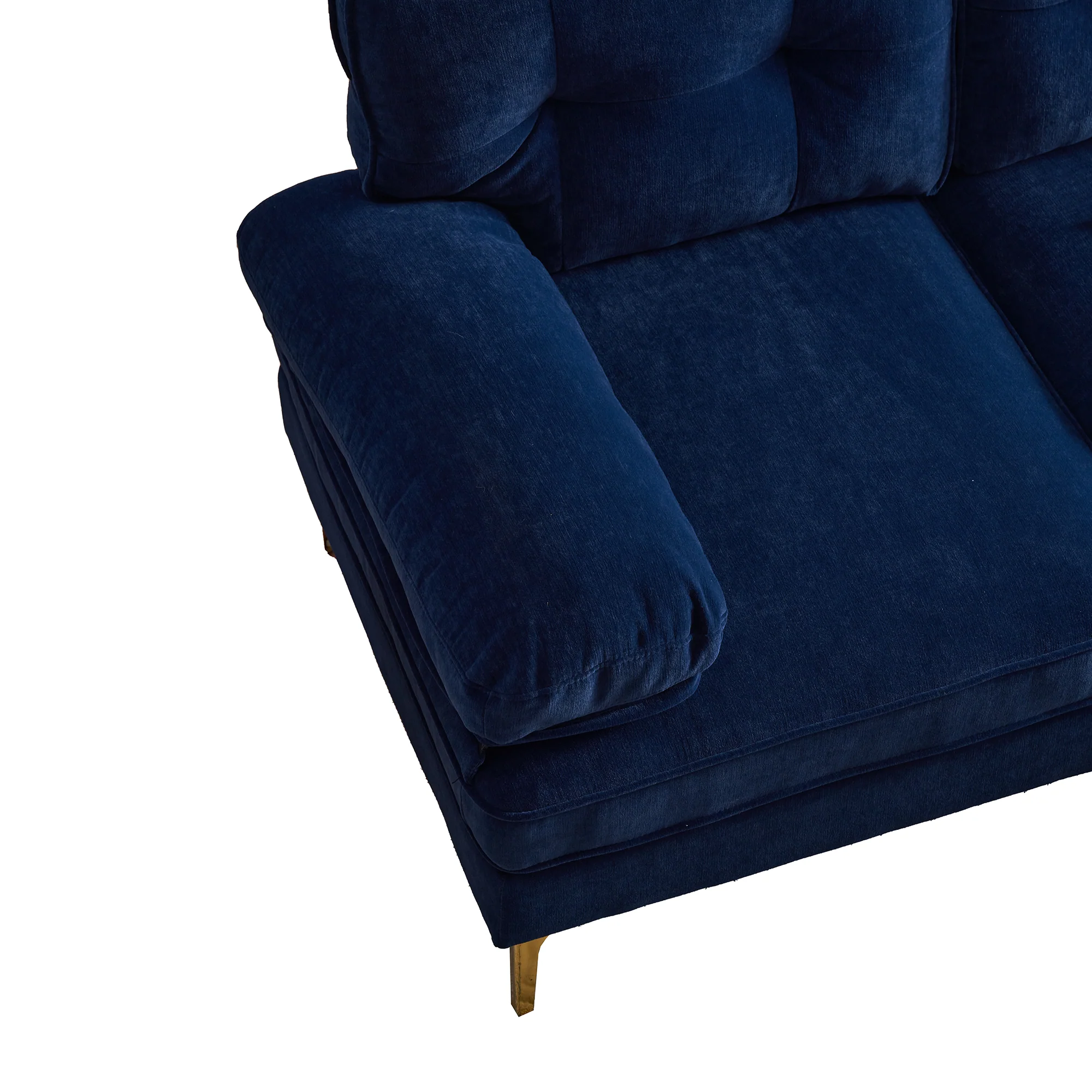 Modern Tufted Velvet L-Shape Sofa - Image 17