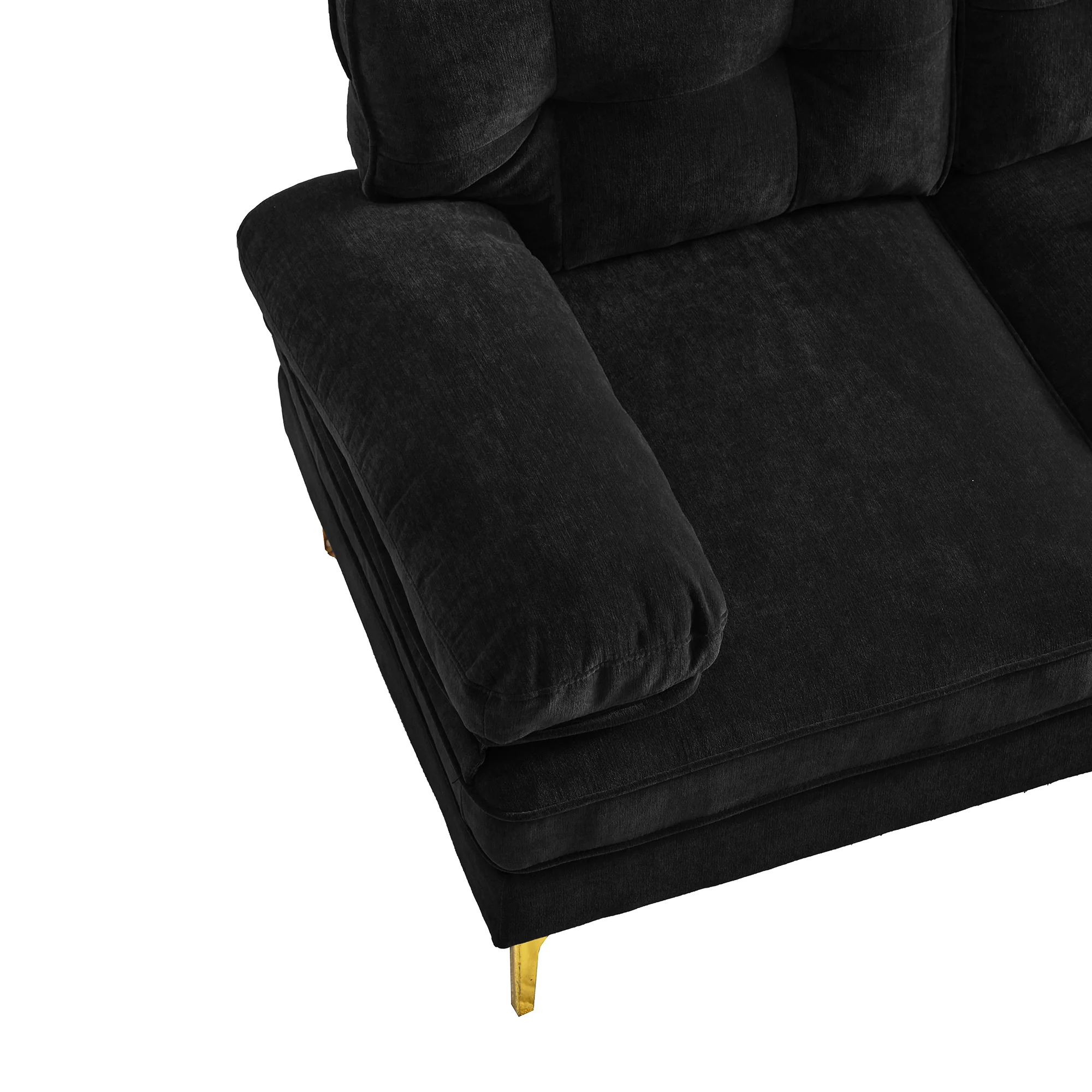 Modern Tufted Velvet L-Shape Sofa - Image 26