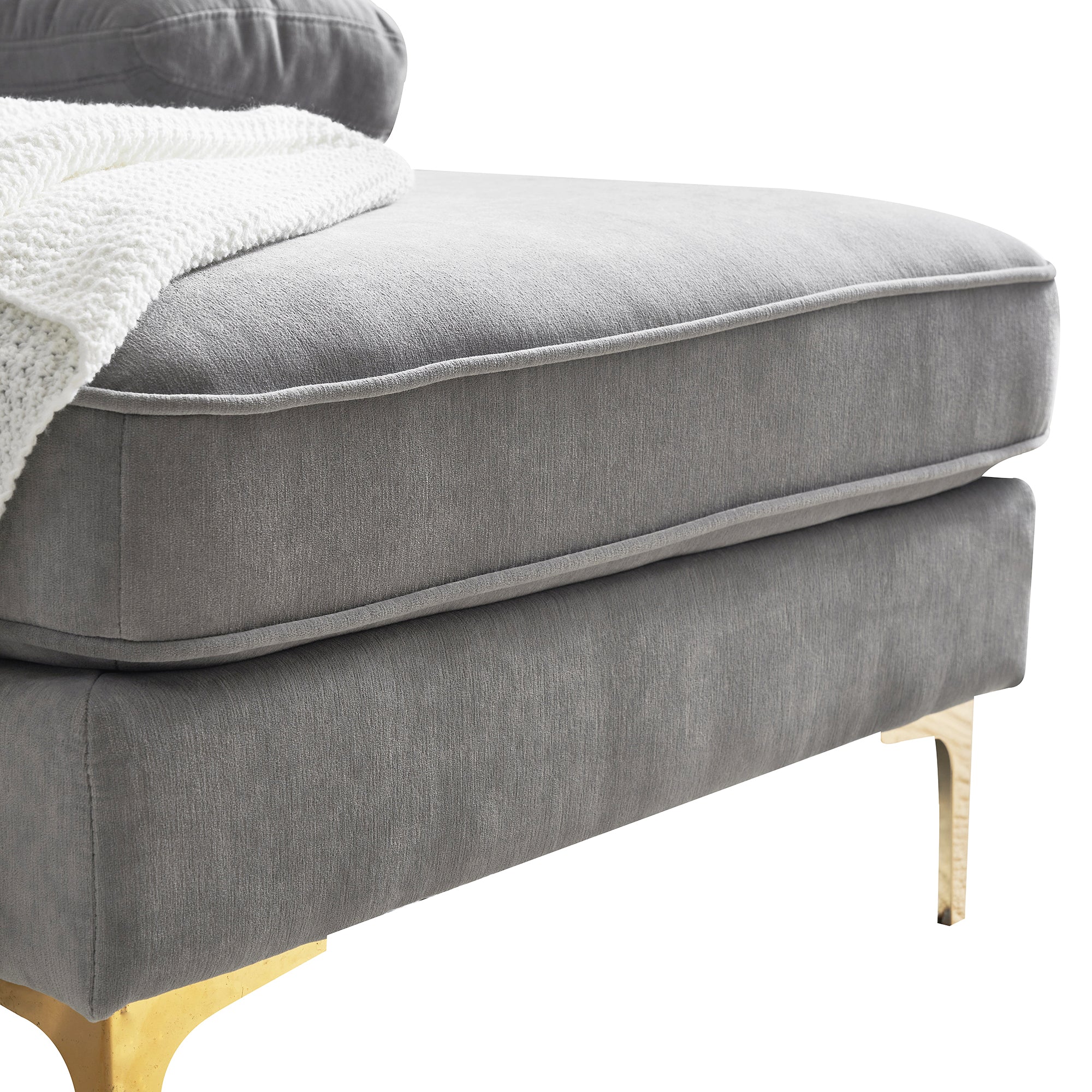 Modern Tufted Velvet L-Shape Sofa - Image 53