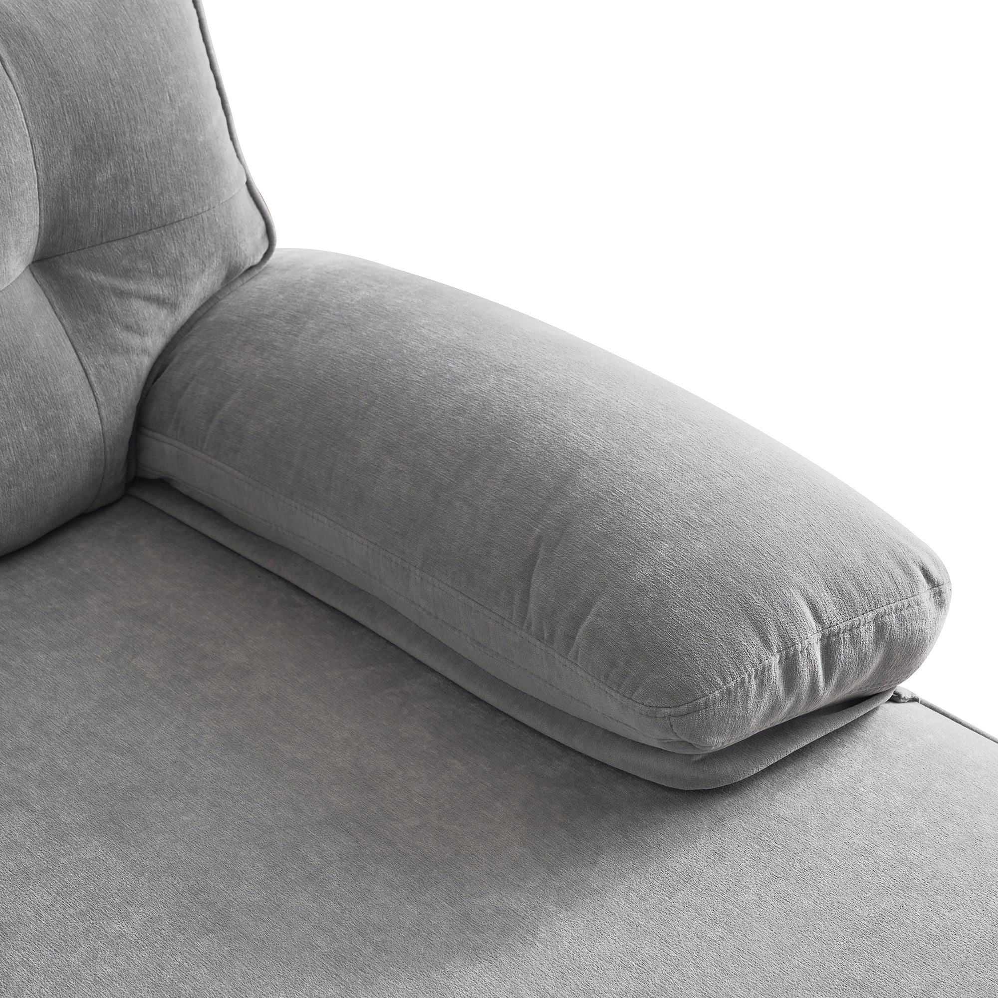 Modern Tufted Velvet L-Shape Sofa - Image 56