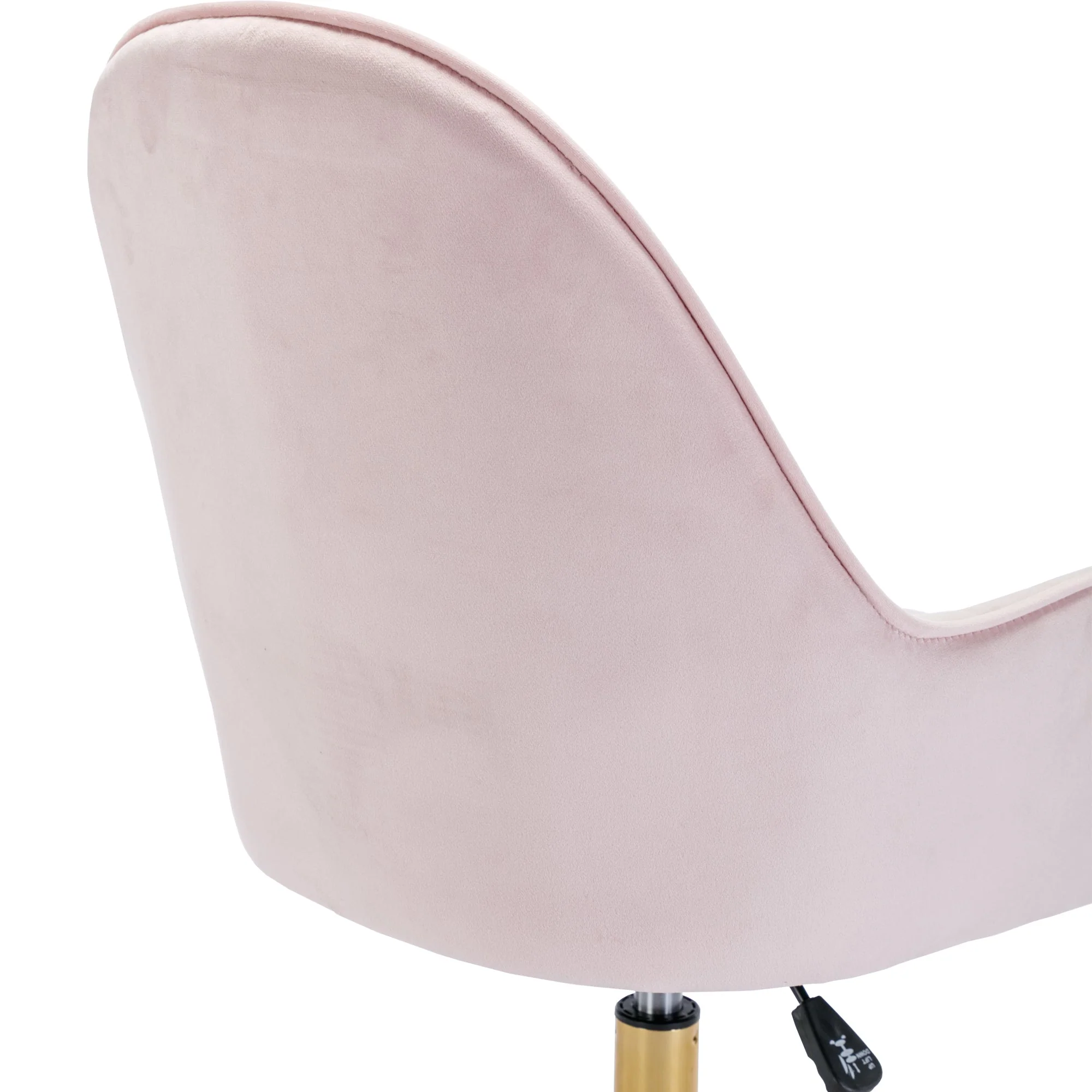 Velvet Home Office Chair with Wheels and Gold Metal Base - Image 10