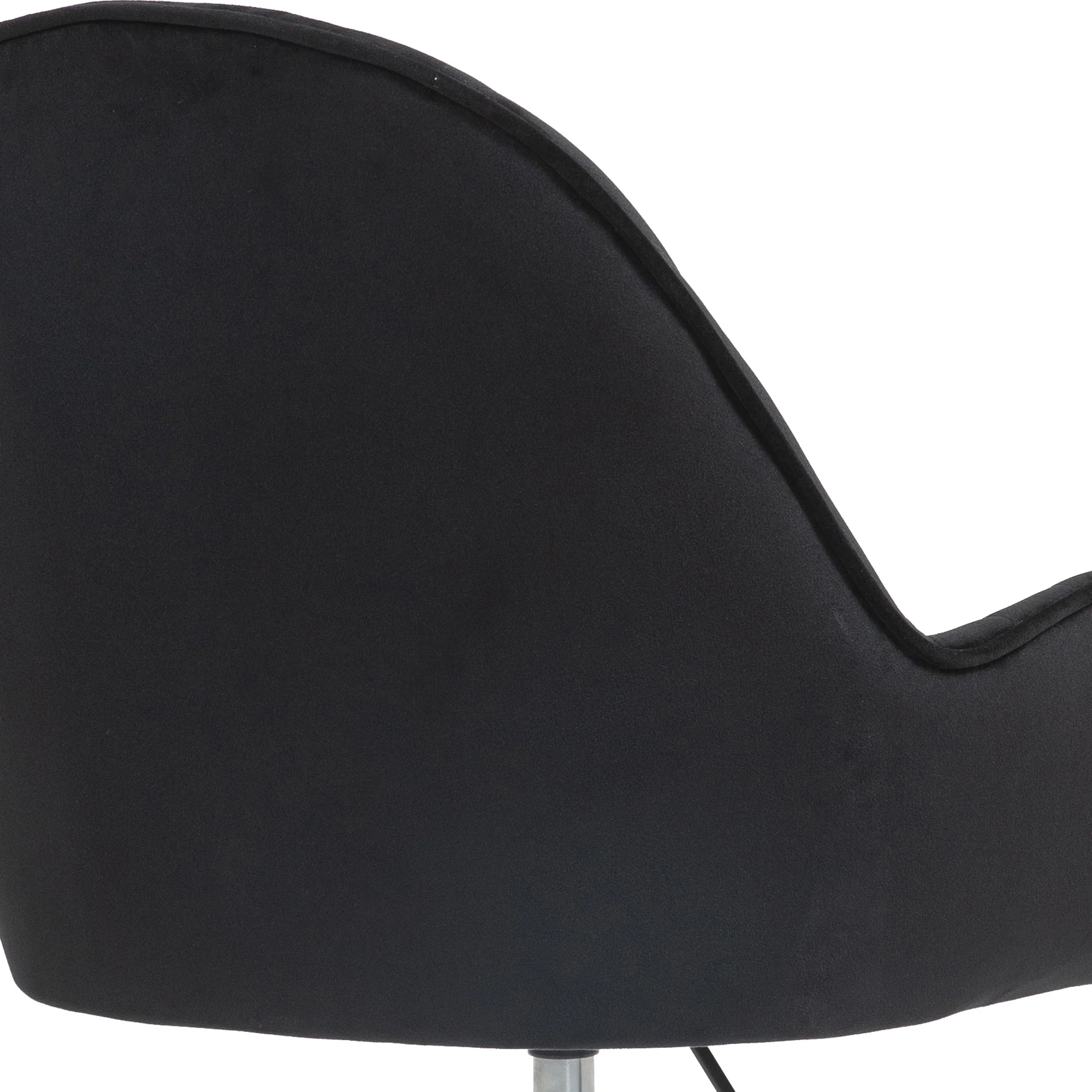 Velvet Home Office Chair with Wheels and Gold Metal Base - Image 19