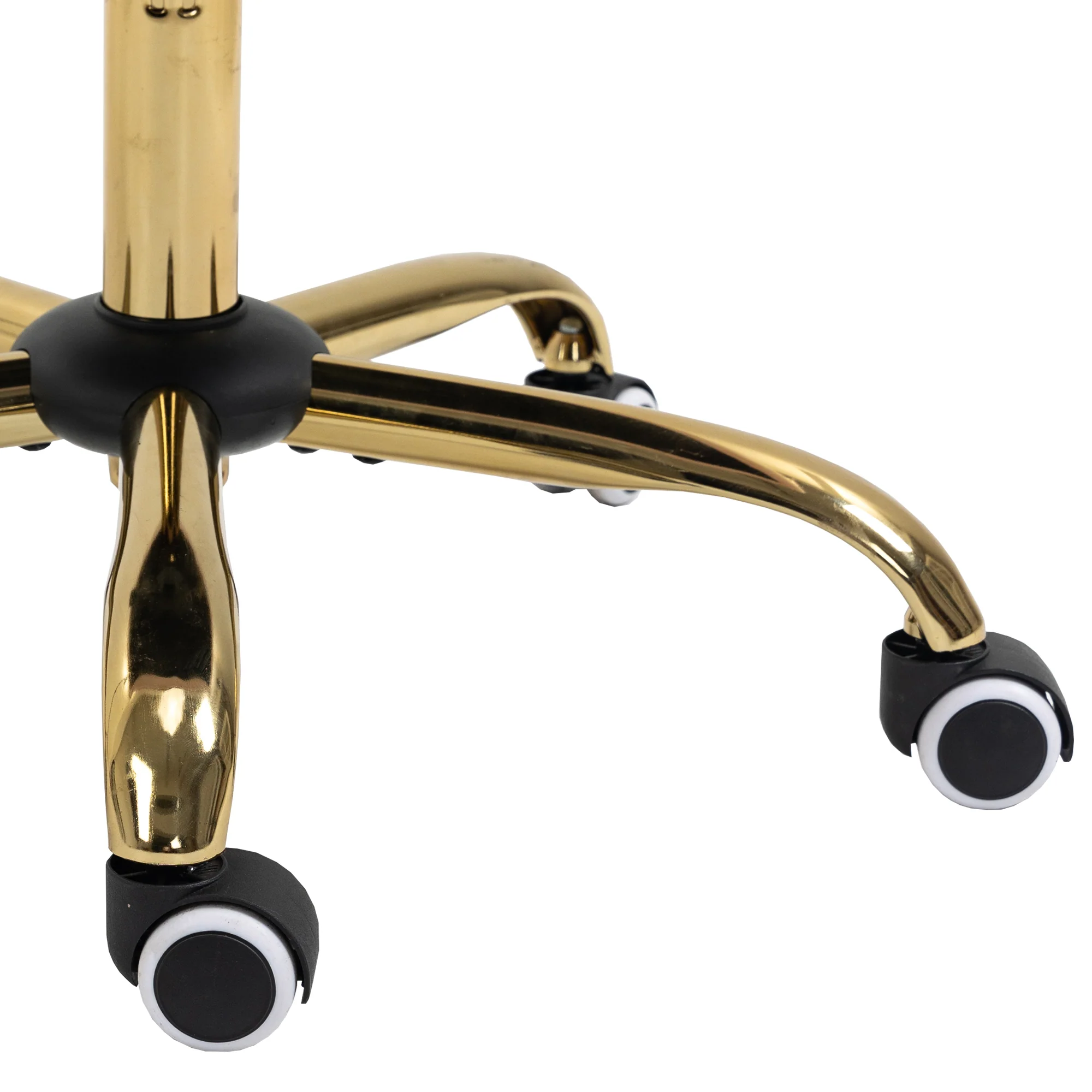 Velvet Home Office Chair with Wheels and Gold Metal Base - Image 21