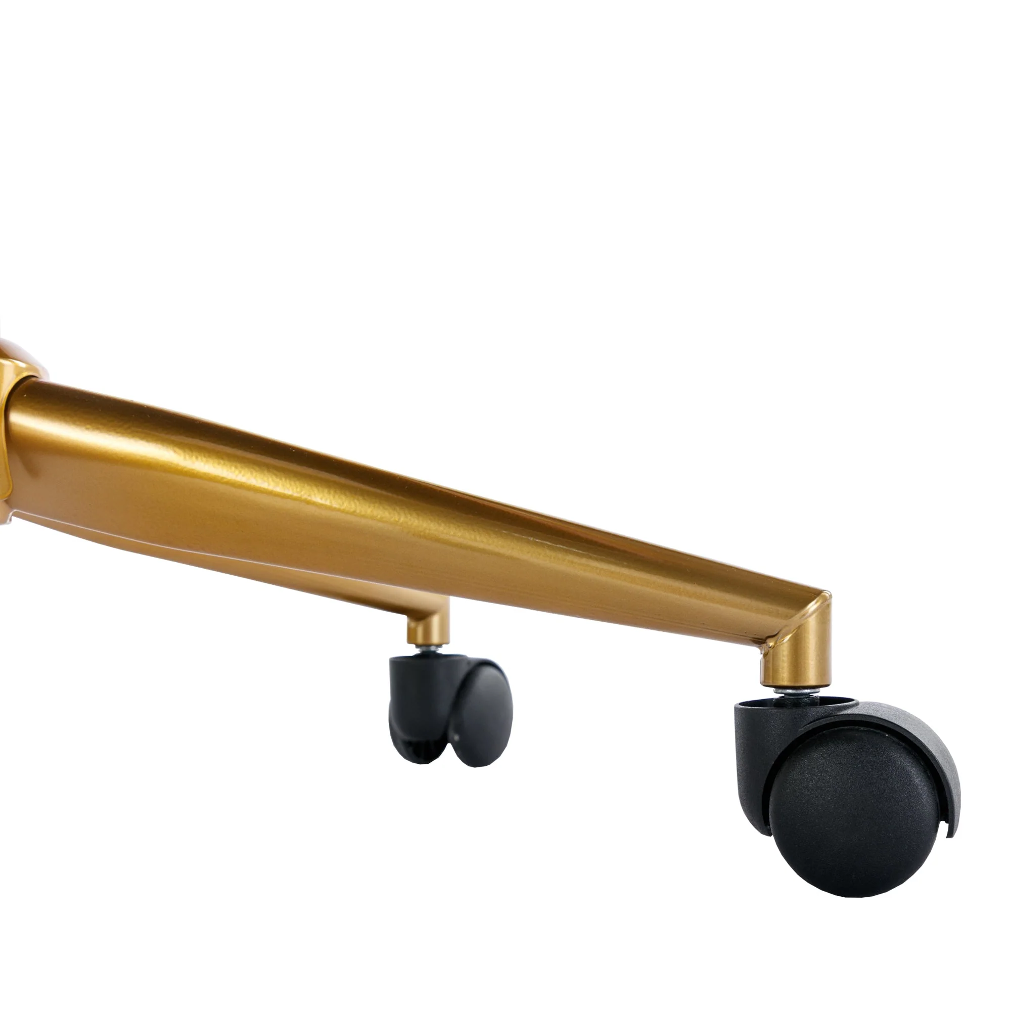 Velvet Home Office Chair with Wheels and Gold Metal Base - Image 22