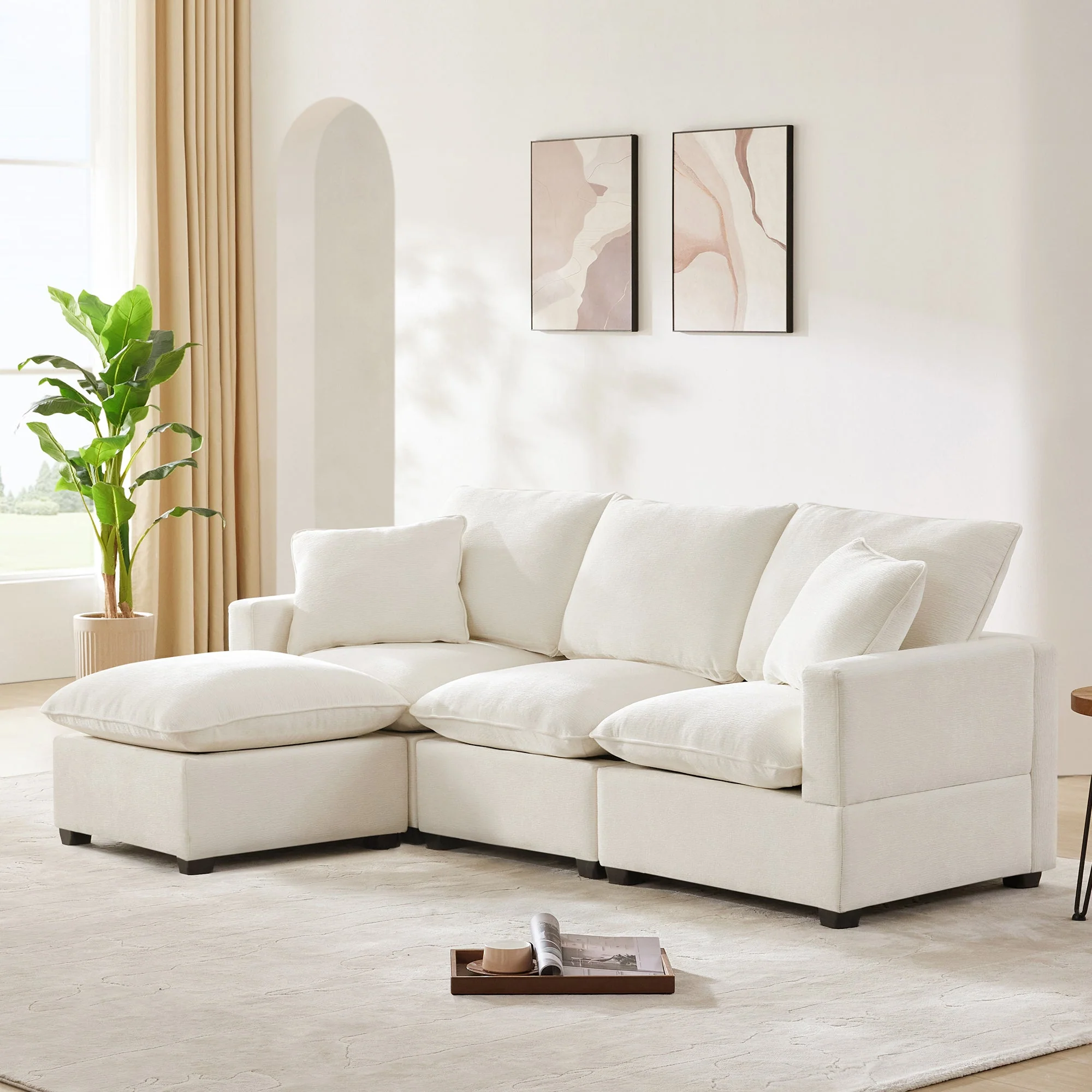 Chenille Modular L-Shape Sofa - Image 2