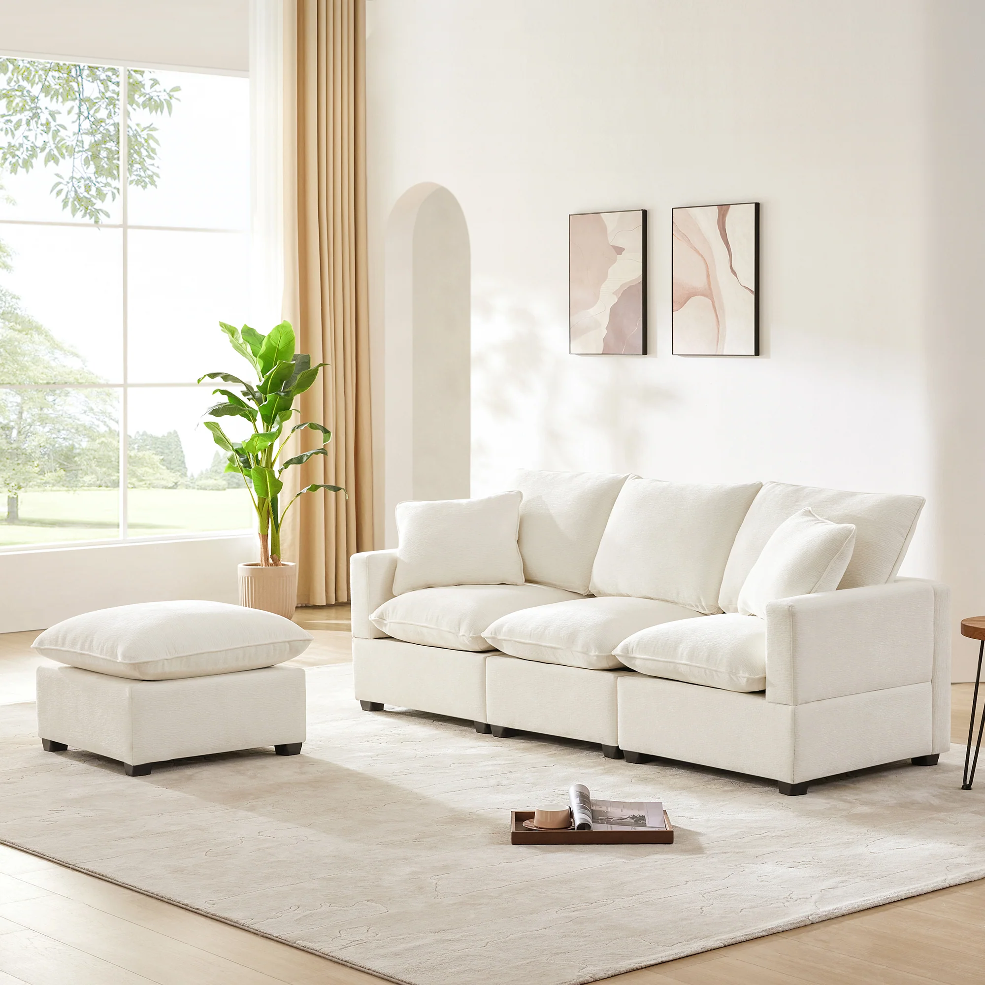 Chenille Modular L-Shape Sofa - Image 27
