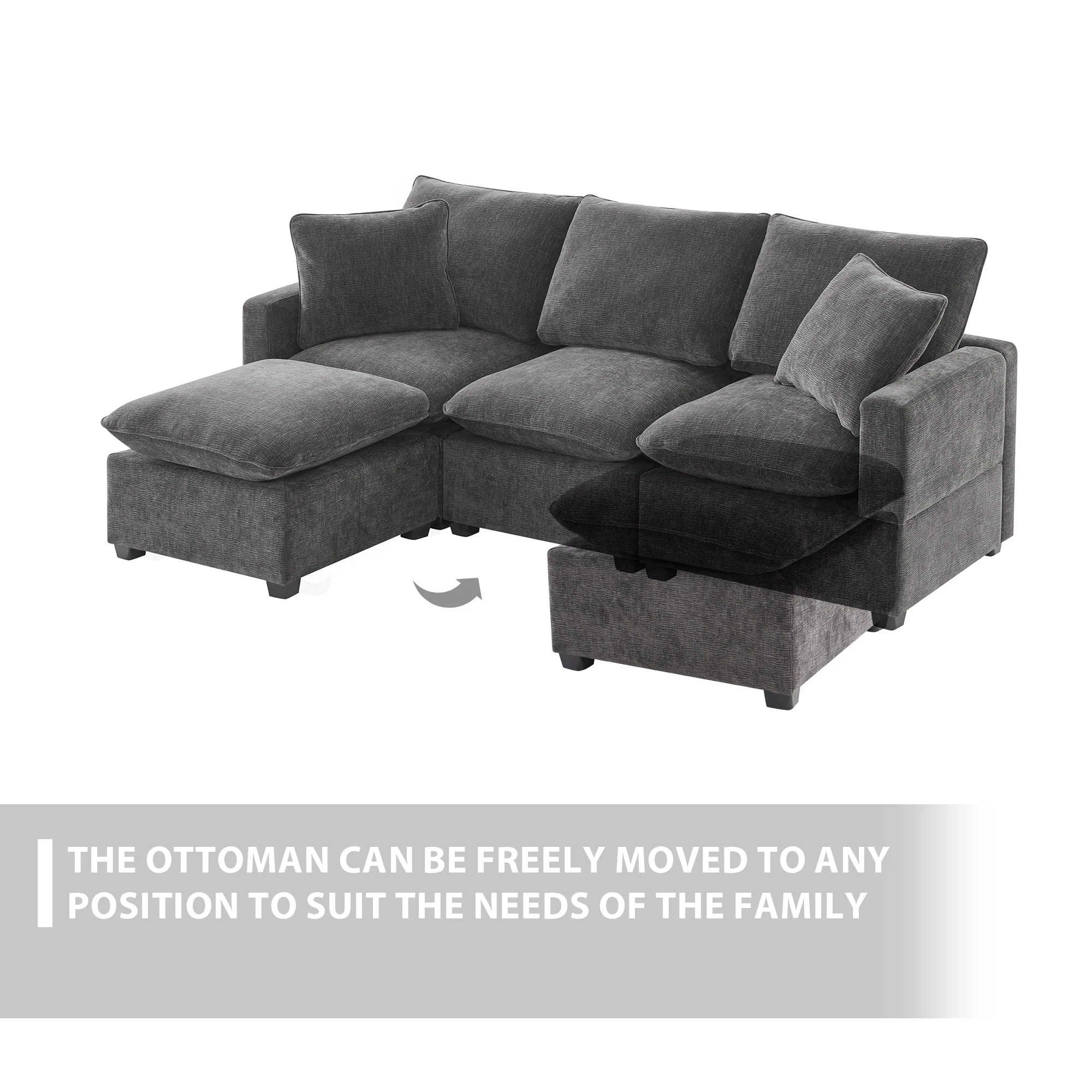 Chenille Modular L-Shape Sofa - Image 8