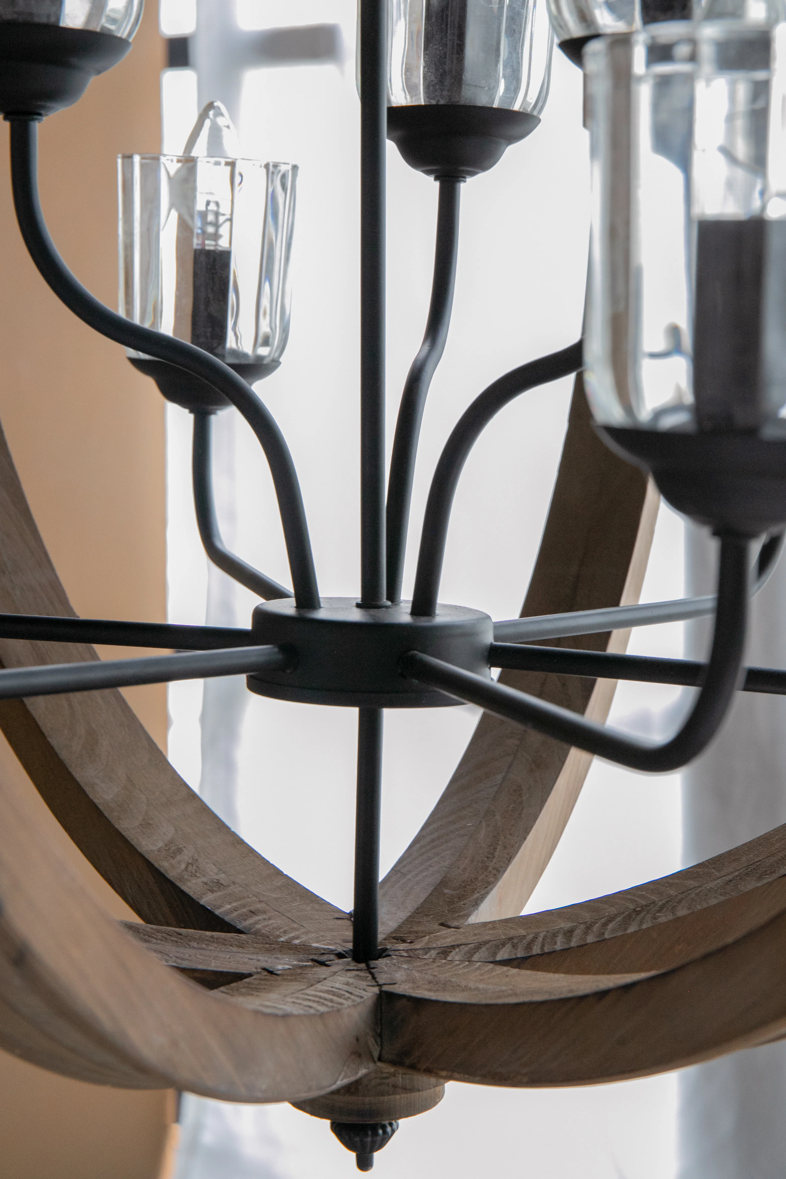 9- Light Wood Globe Chandelier - Image 13