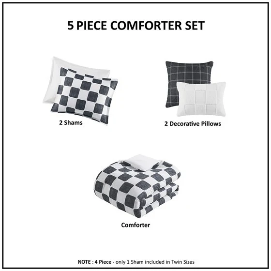 Checkered Comforter Set Twin/Twin XL - Image 10