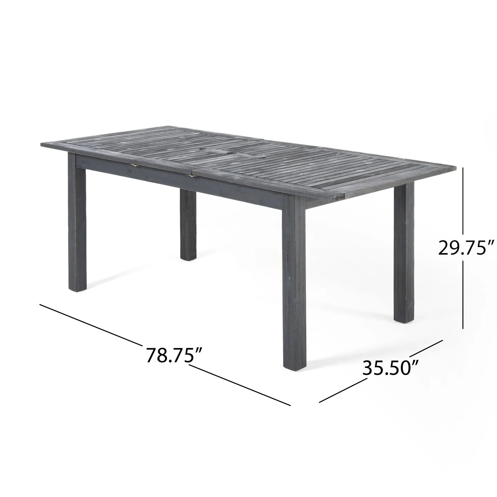 Acacia Wood 7-Piece Expandable Outdoor Dining Set - Image 3