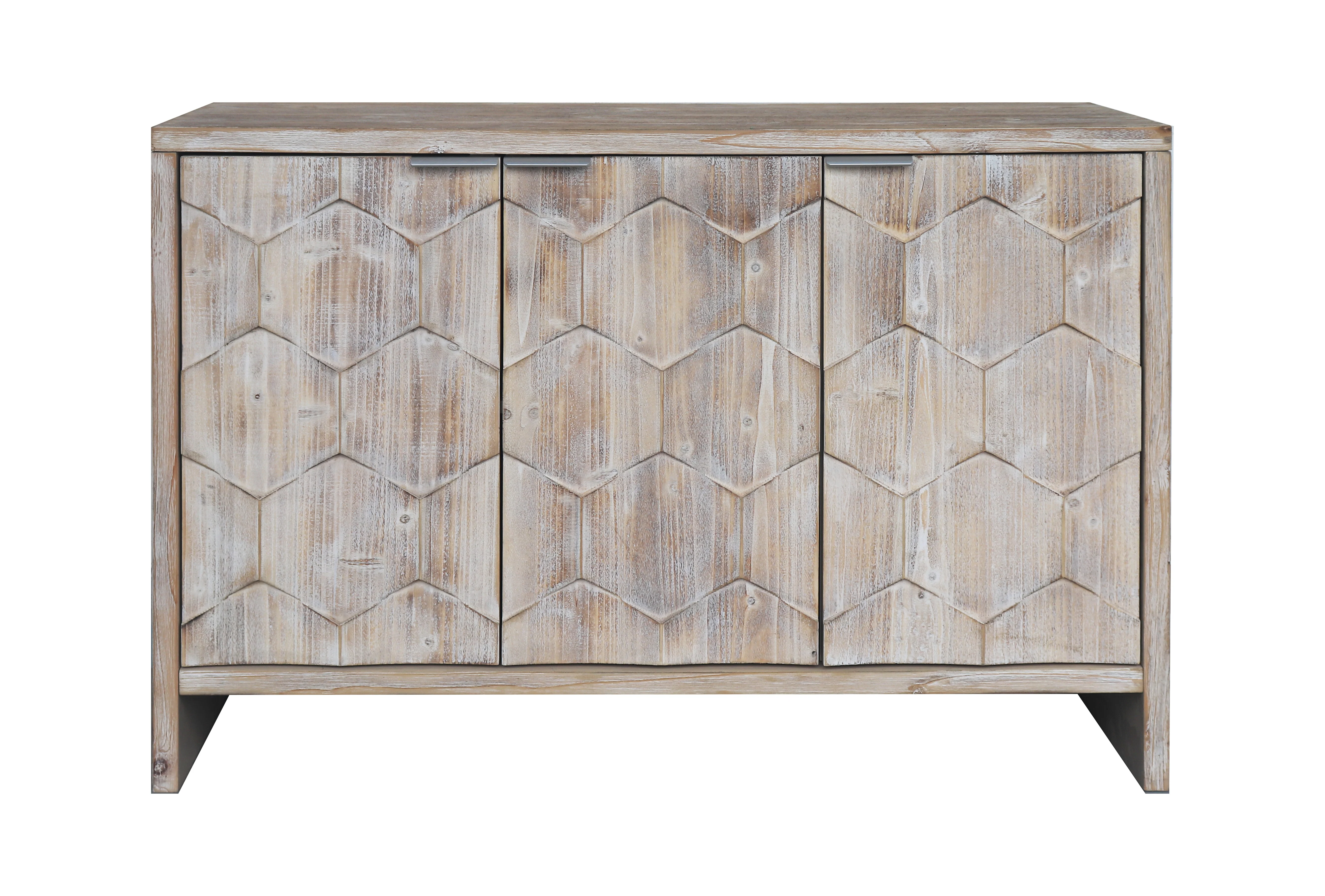 Farmhouse Style 3 Door Wooden Sideboard - Image 7