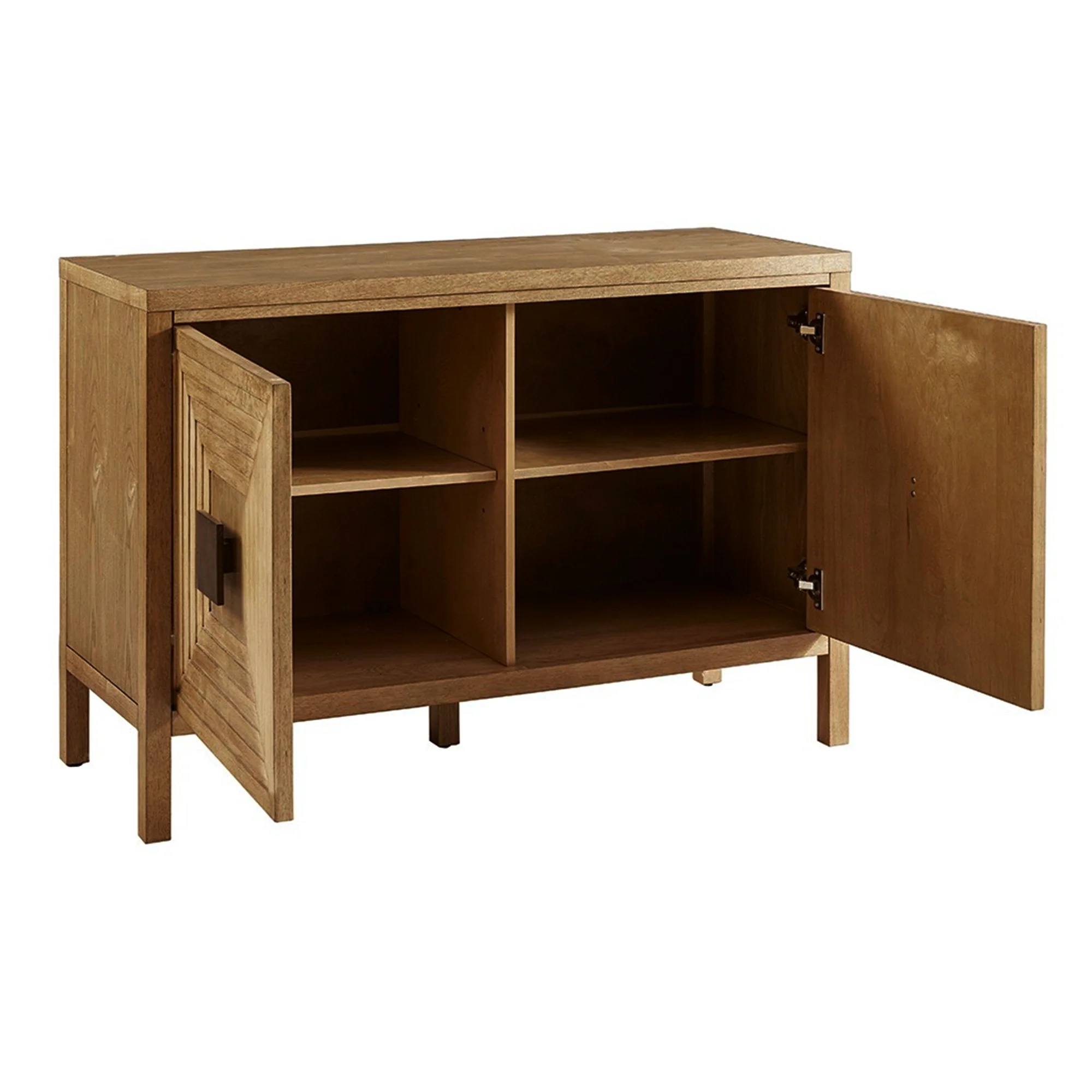 Accent Cabinet with Adjustable Shelves Natural Elm Finish 47.5 Inches - Image 4