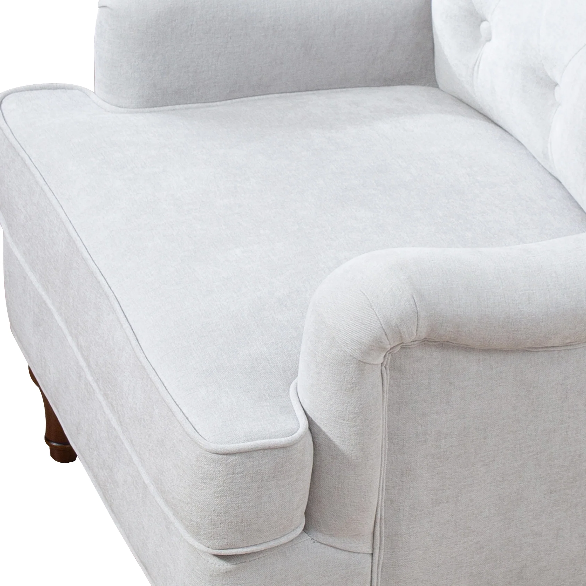 Chenille Tufted Upholstered Rolled Back Accent Chair - Image 12