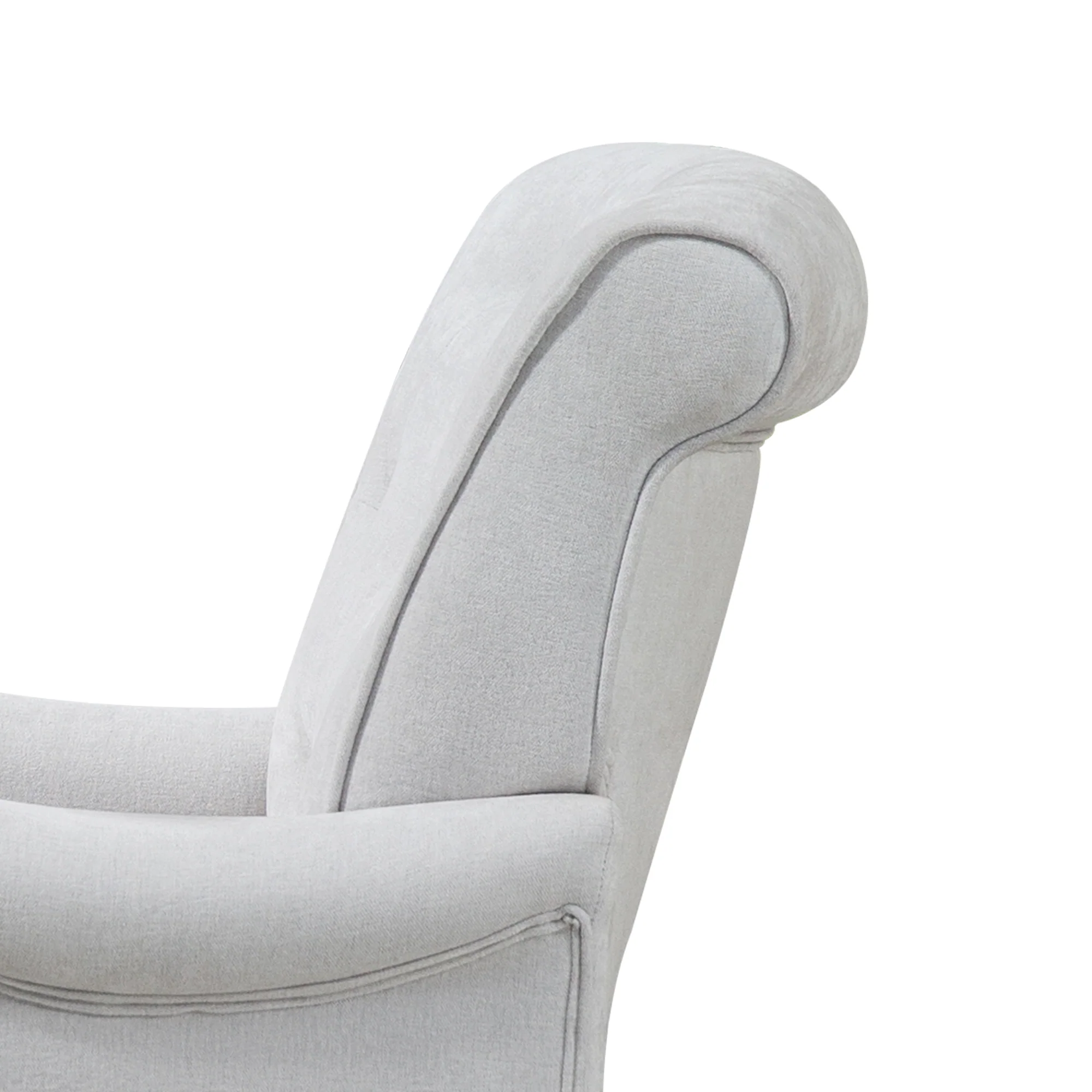 Chenille Tufted Upholstered Rolled Back Accent Chair - Image 15