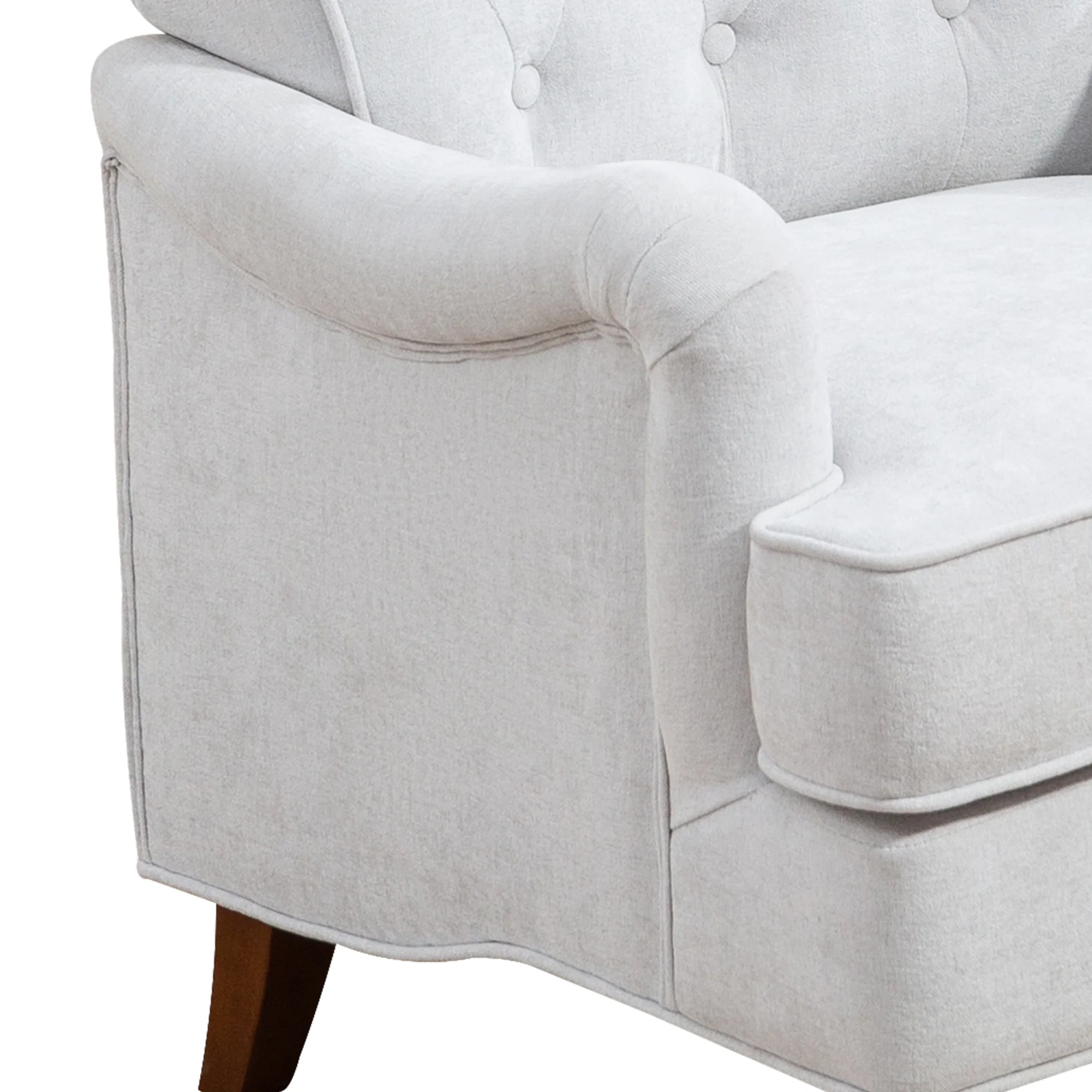 Chenille Tufted Upholstered Rolled Back Accent Chair - Image 16
