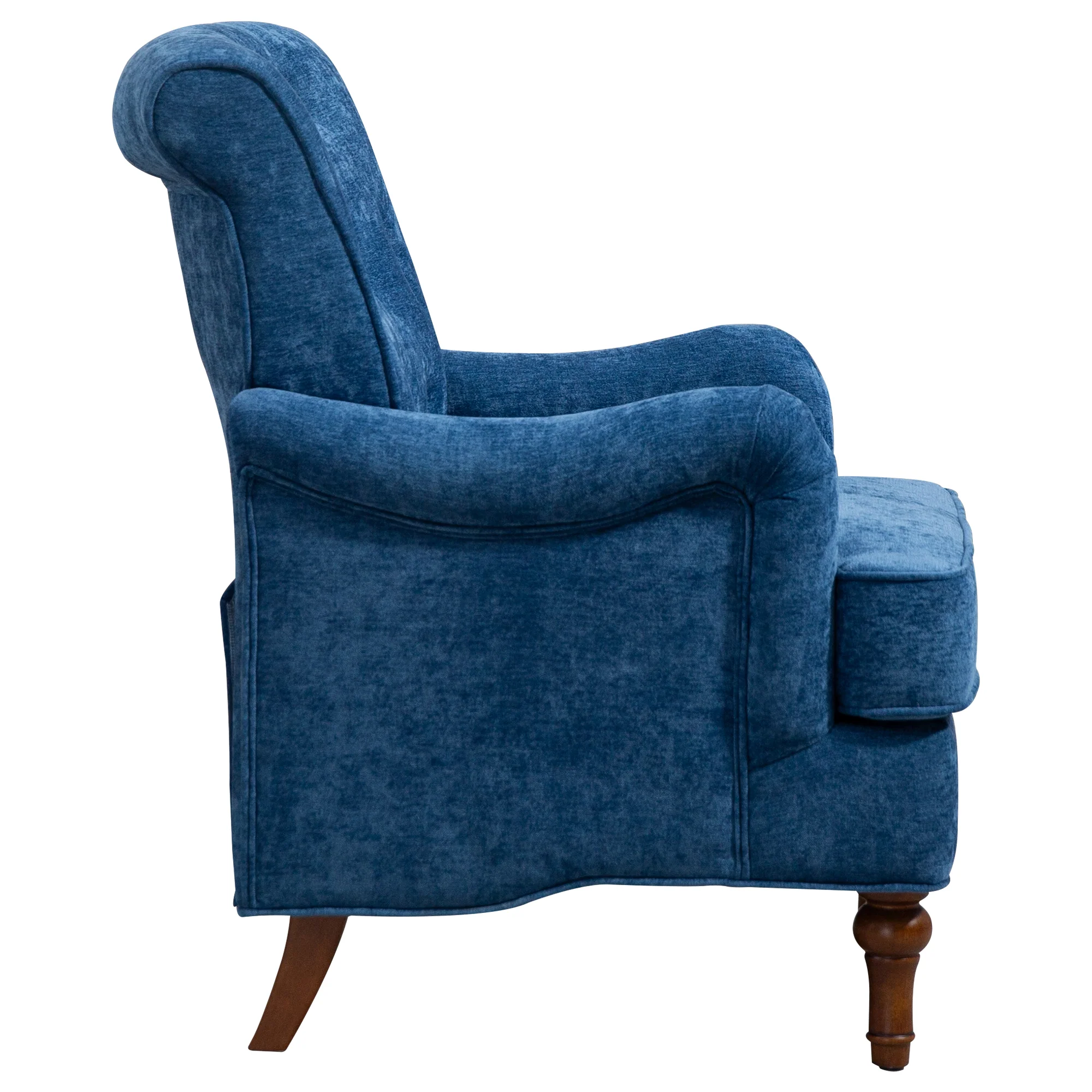Chenille Tufted Upholstered Rolled Back Accent Chair - Image 26