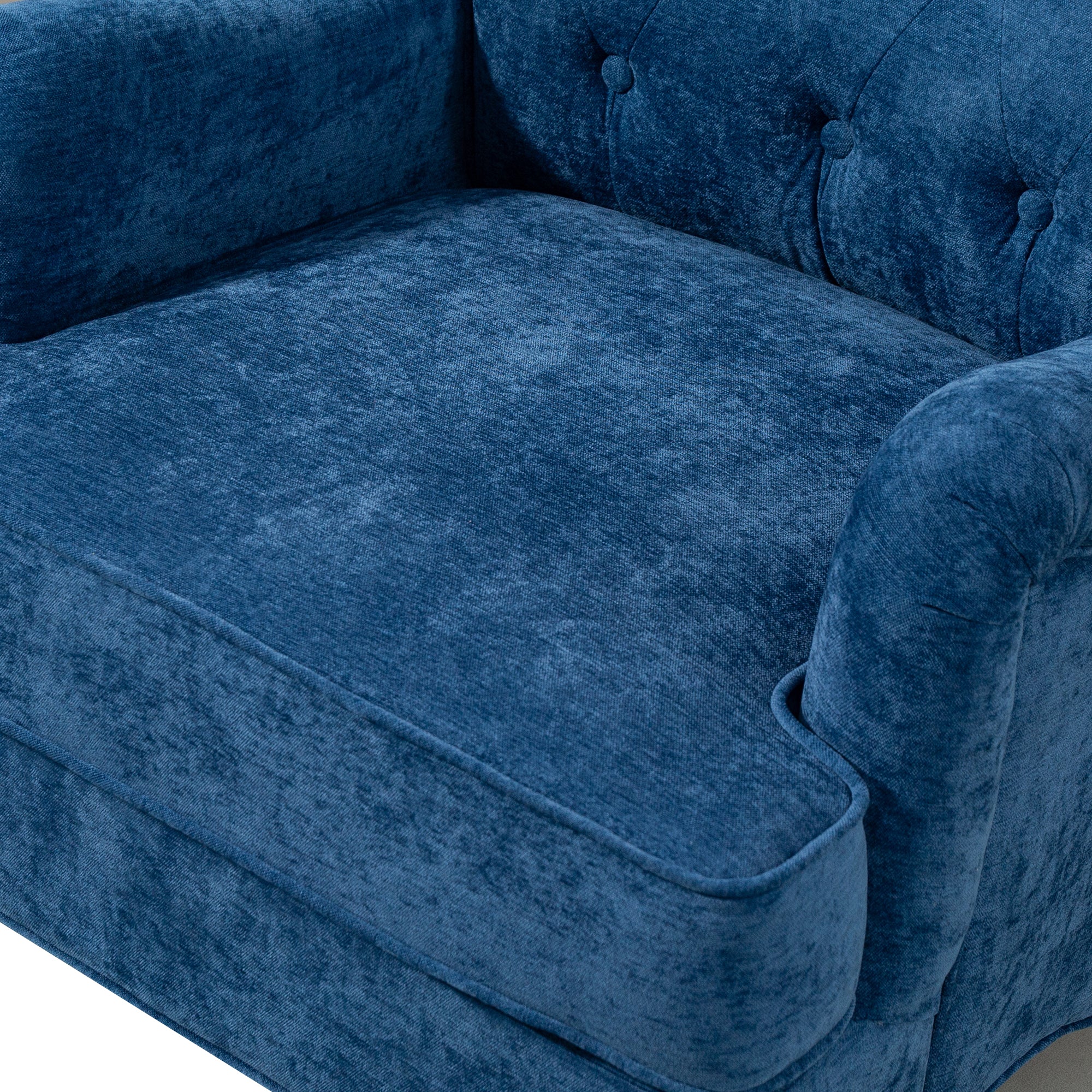 Chenille Tufted Upholstered Rolled Back Accent Chair - Image 32