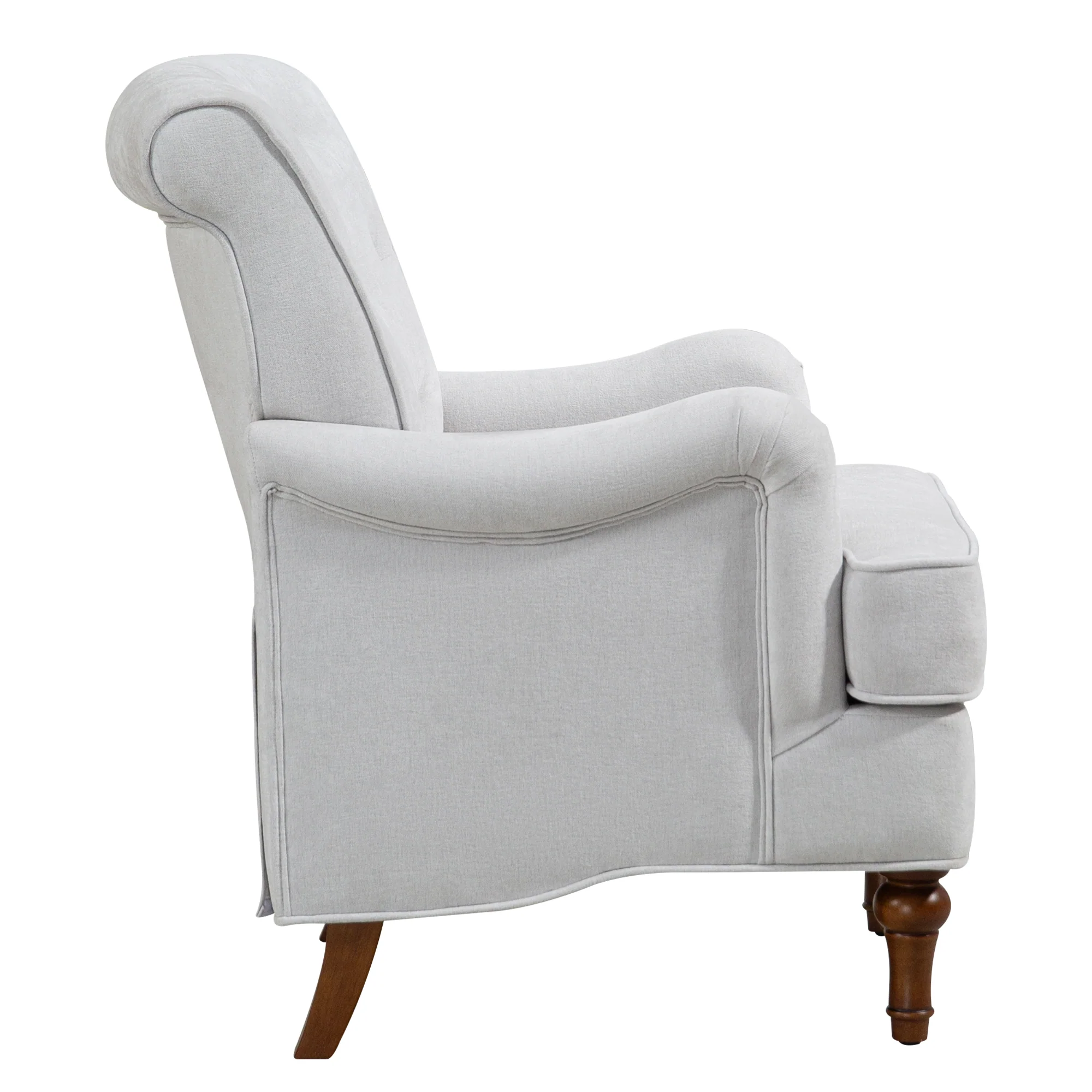 Chenille Tufted Upholstered Rolled Back Accent Chair - Image 8