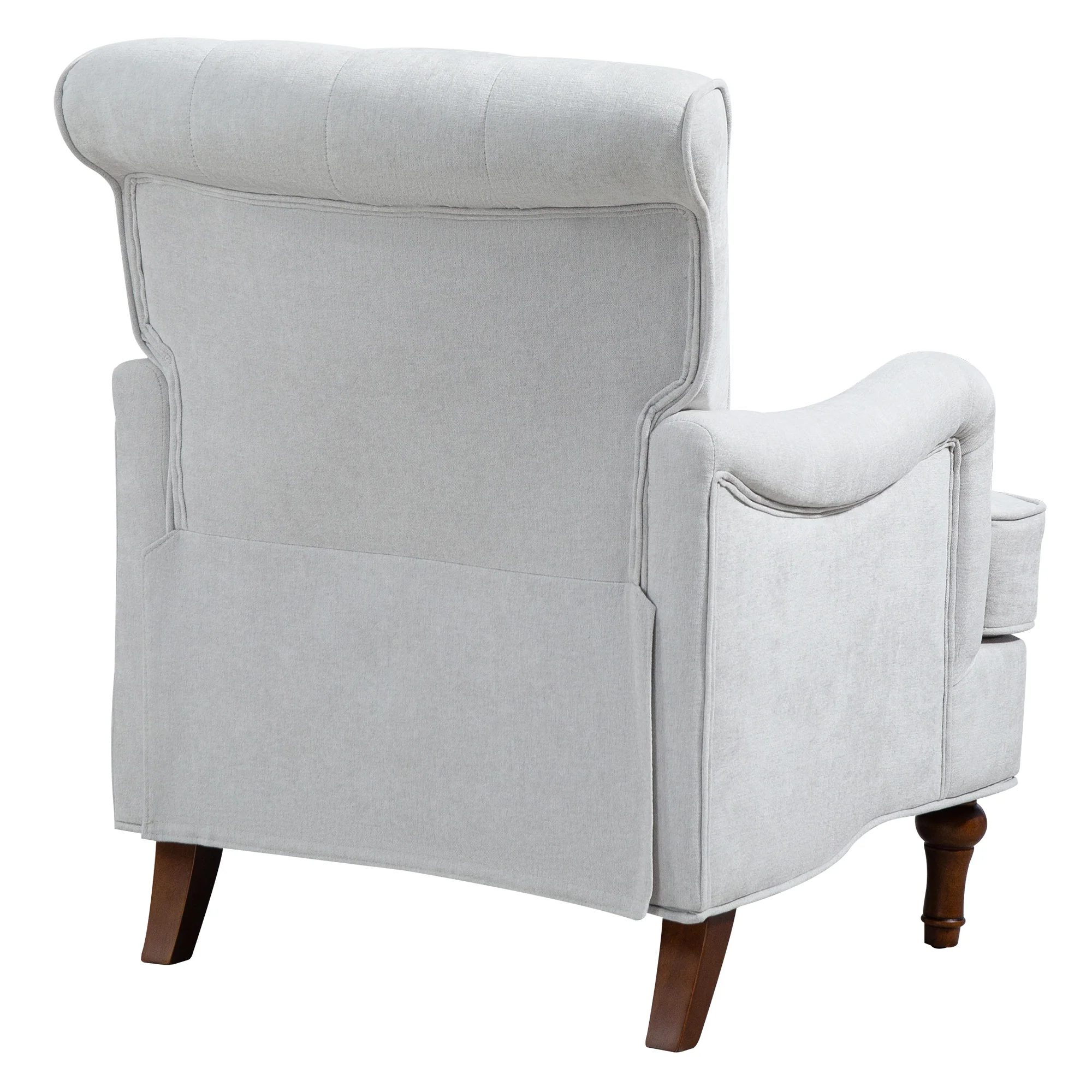 Chenille Tufted Upholstered Rolled Back Accent Chair - Image 9