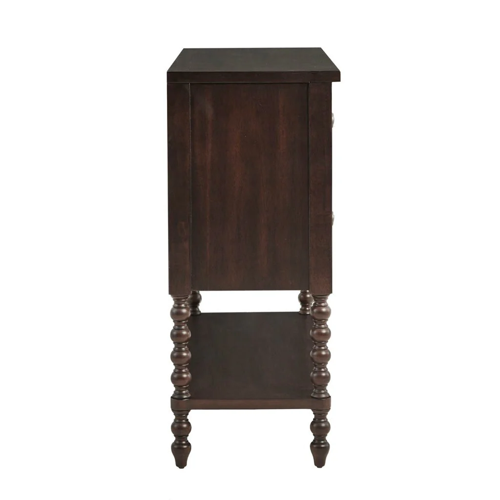 Accent Chest with Double Drawer, Lower Shelf and Turned Legs - Image 5