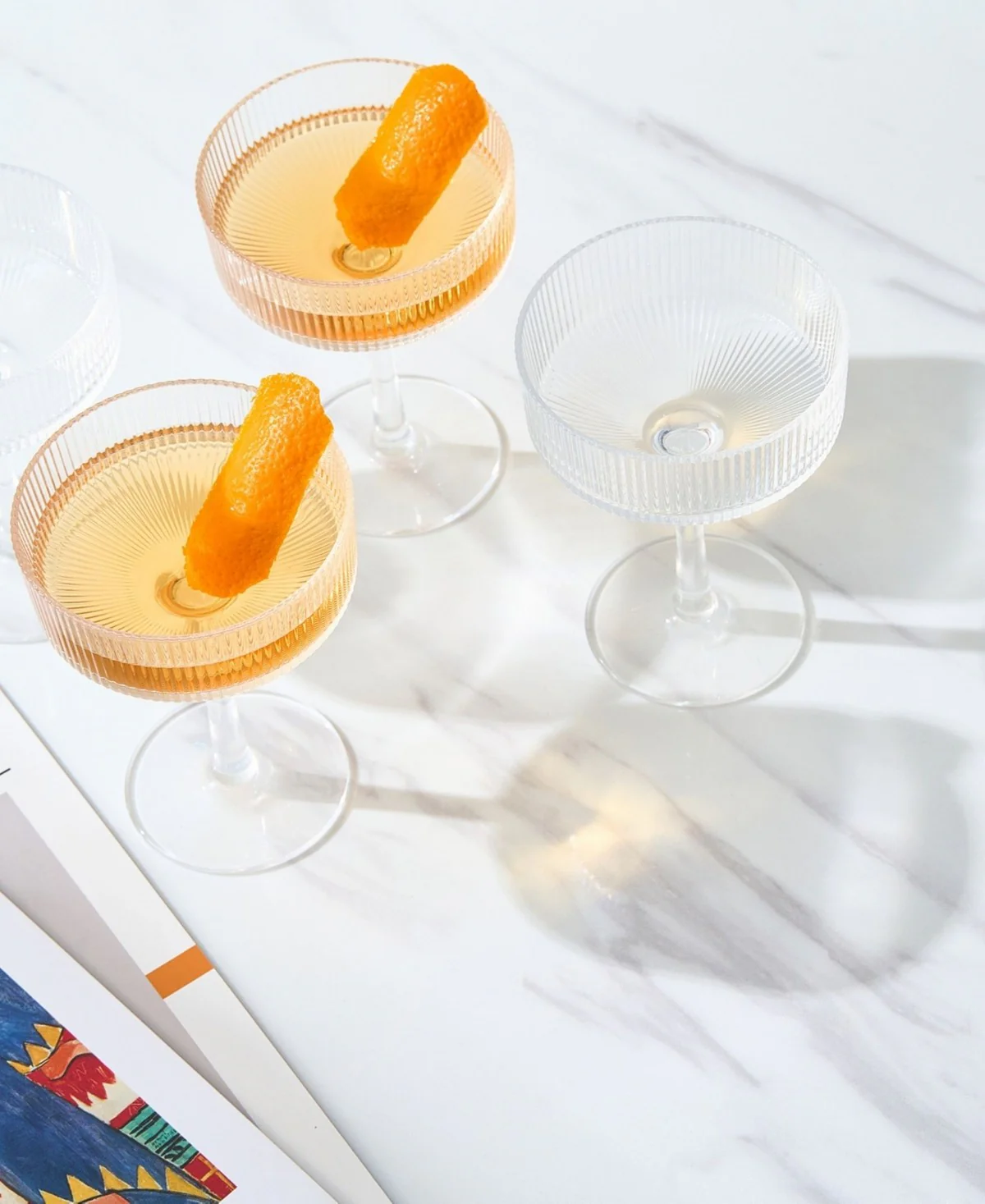 Acrylic Vintage Art Deco Shatterproof Coupe Glasses Set of 4 - Image 2