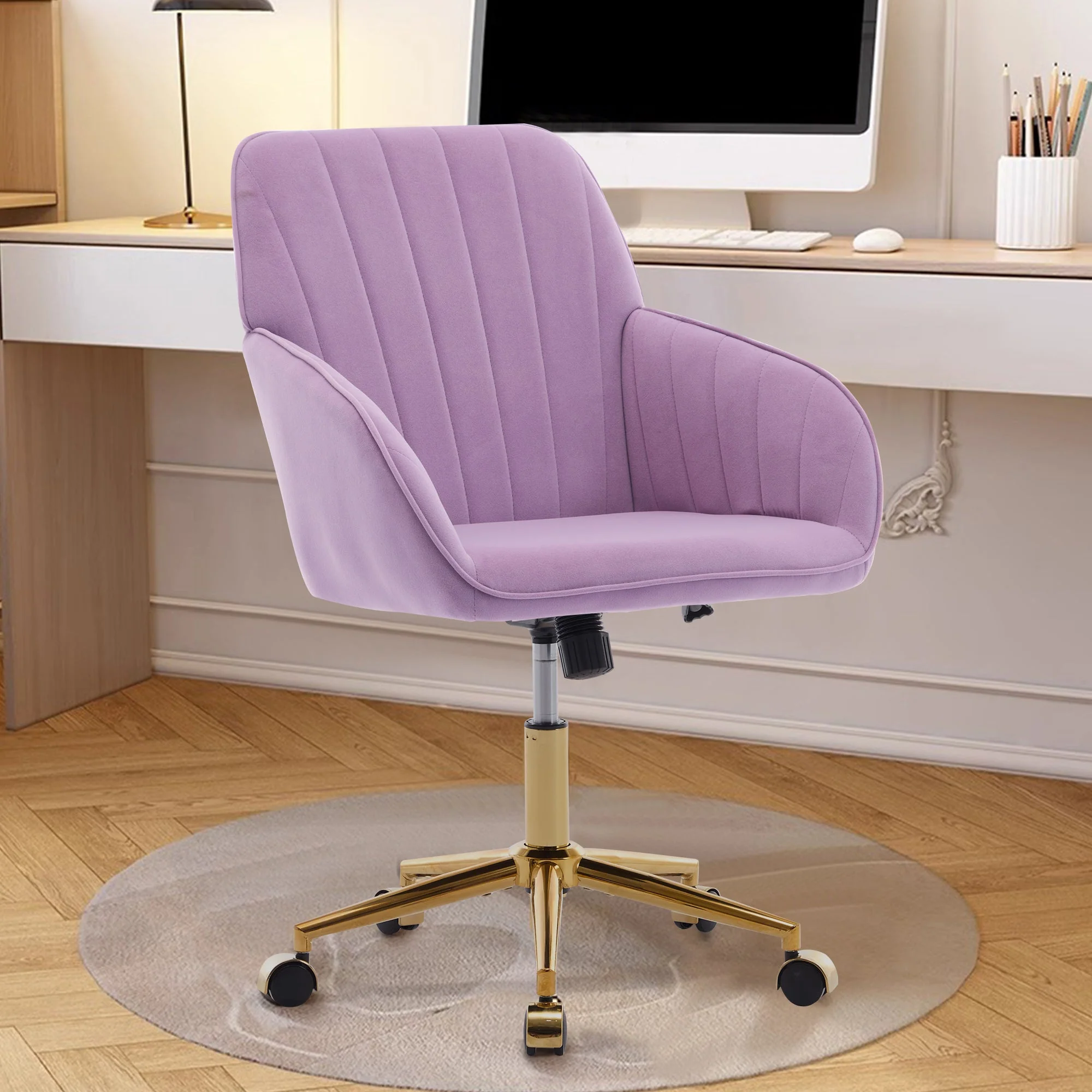 Adjustable Ergonomic Swivel Chair with Golden Base - Image 17