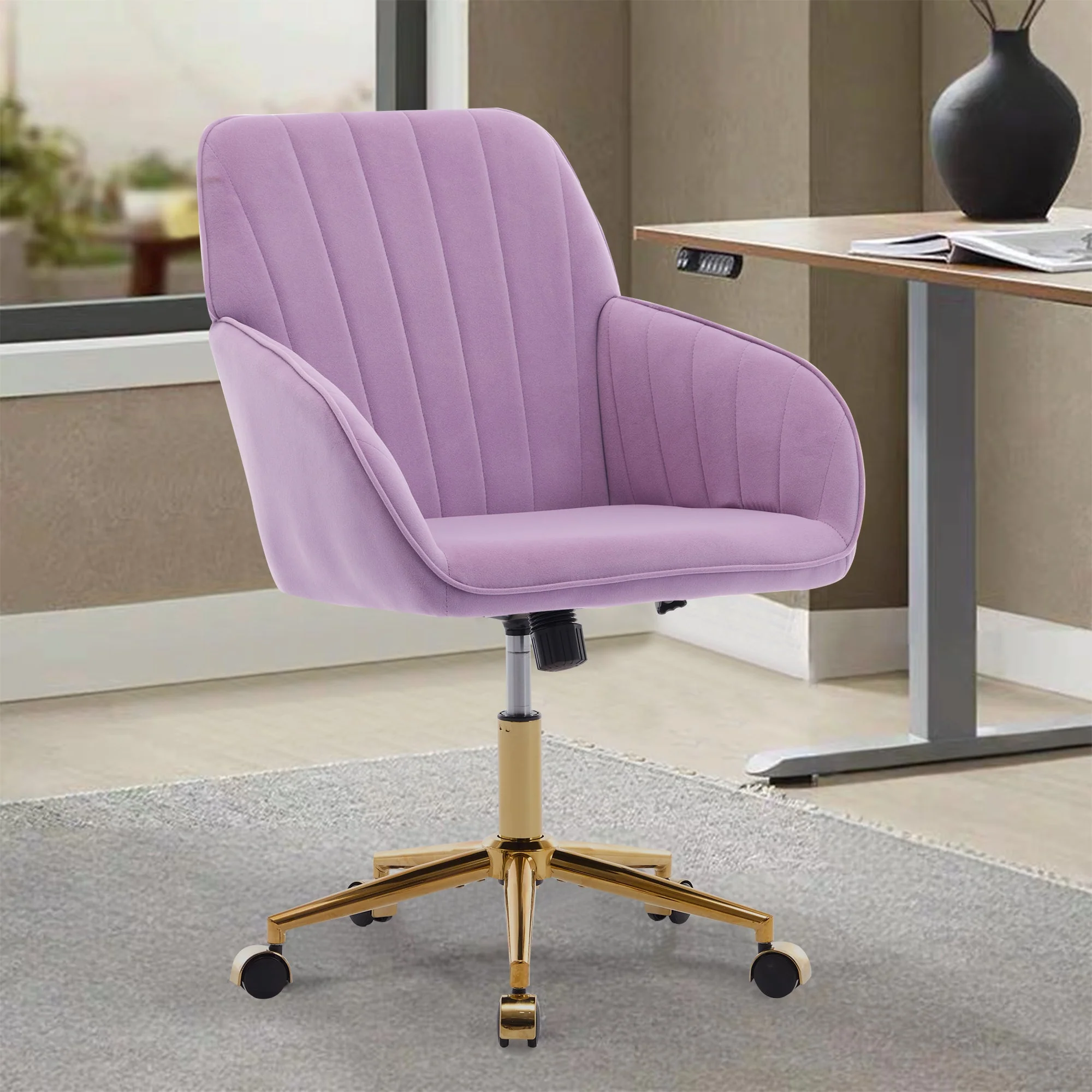 Adjustable Ergonomic Swivel Chair with Golden Base - Image 19