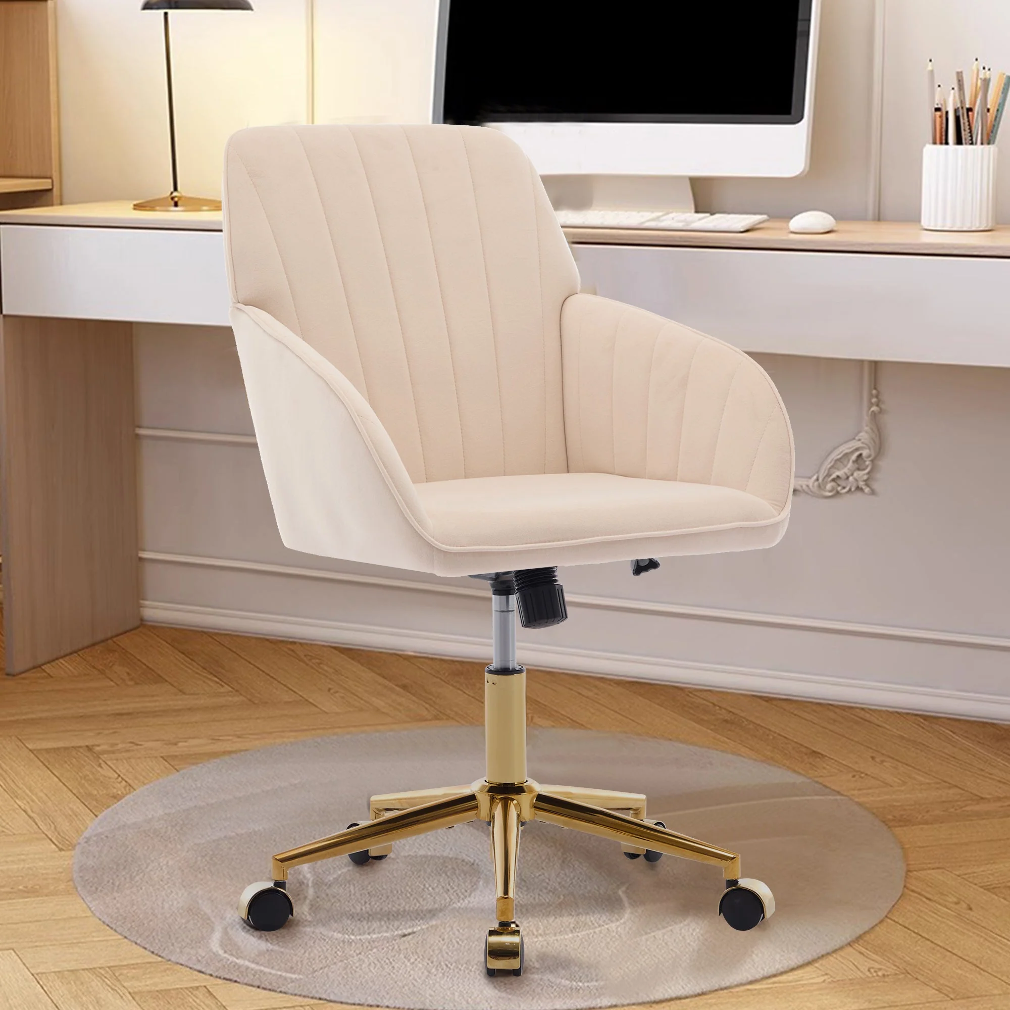 Adjustable Ergonomic Swivel Chair with Golden Base - Image 25
