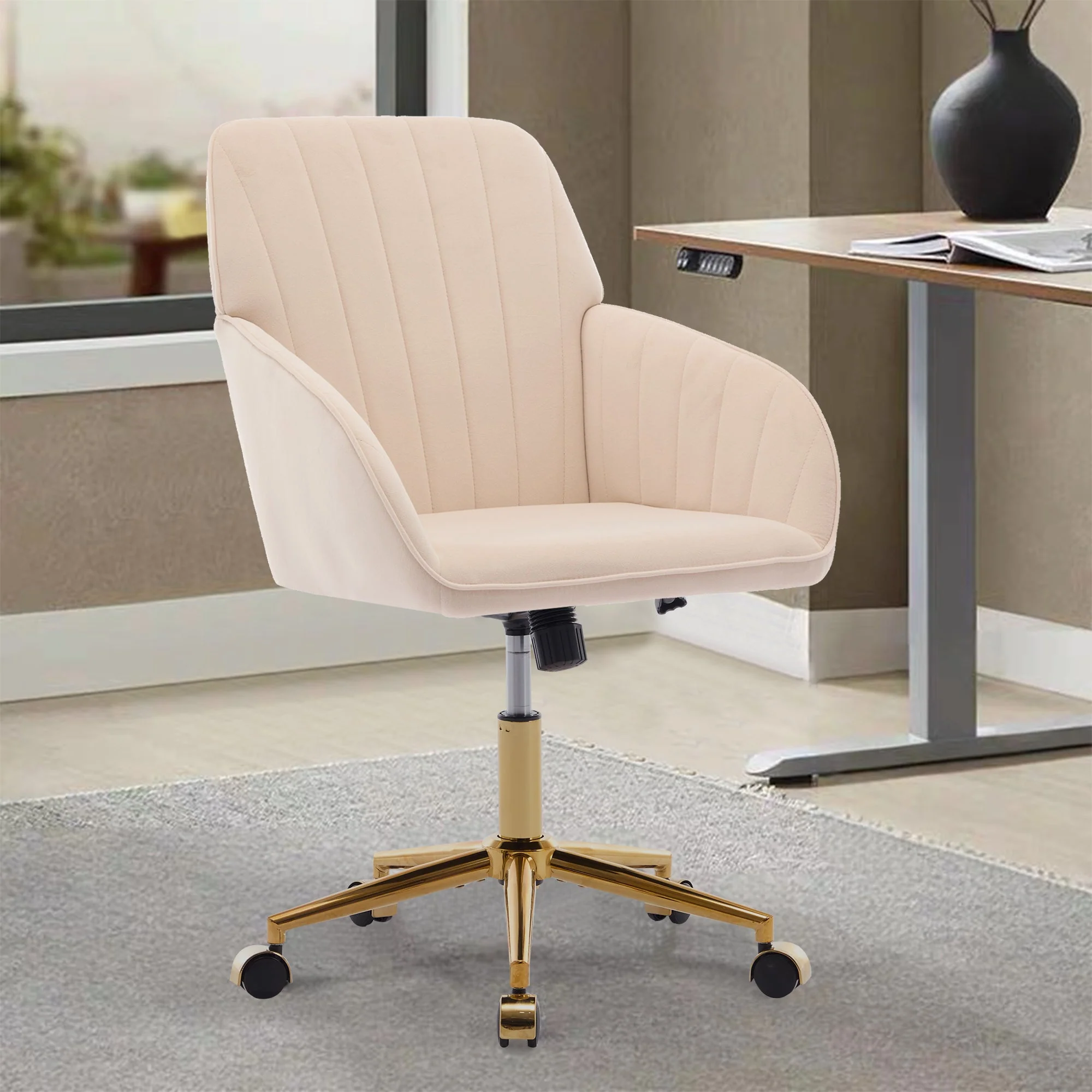 Adjustable Ergonomic Swivel Chair with Golden Base - Image 27