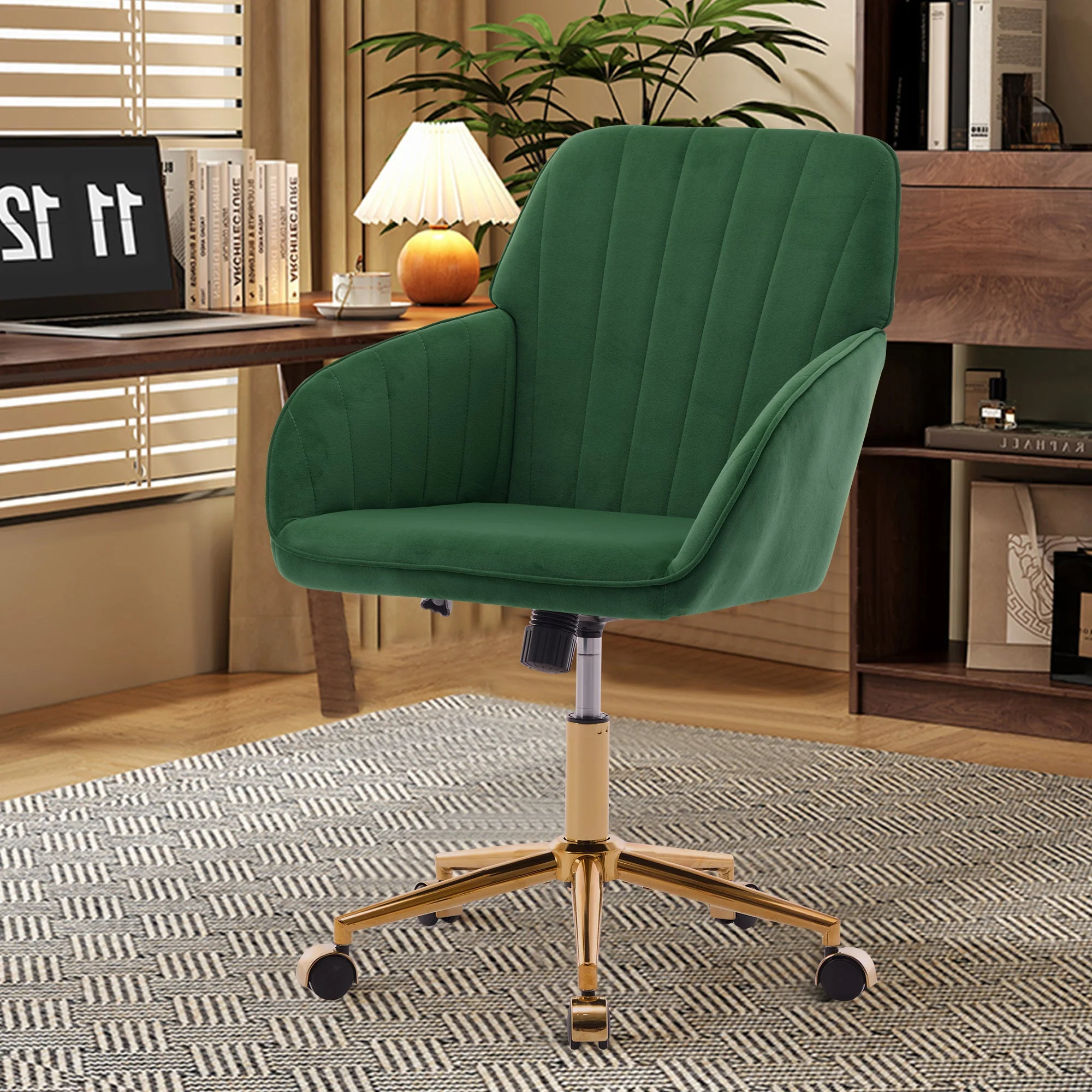 Adjustable Ergonomic Swivel Chair with Golden Base - Image 42