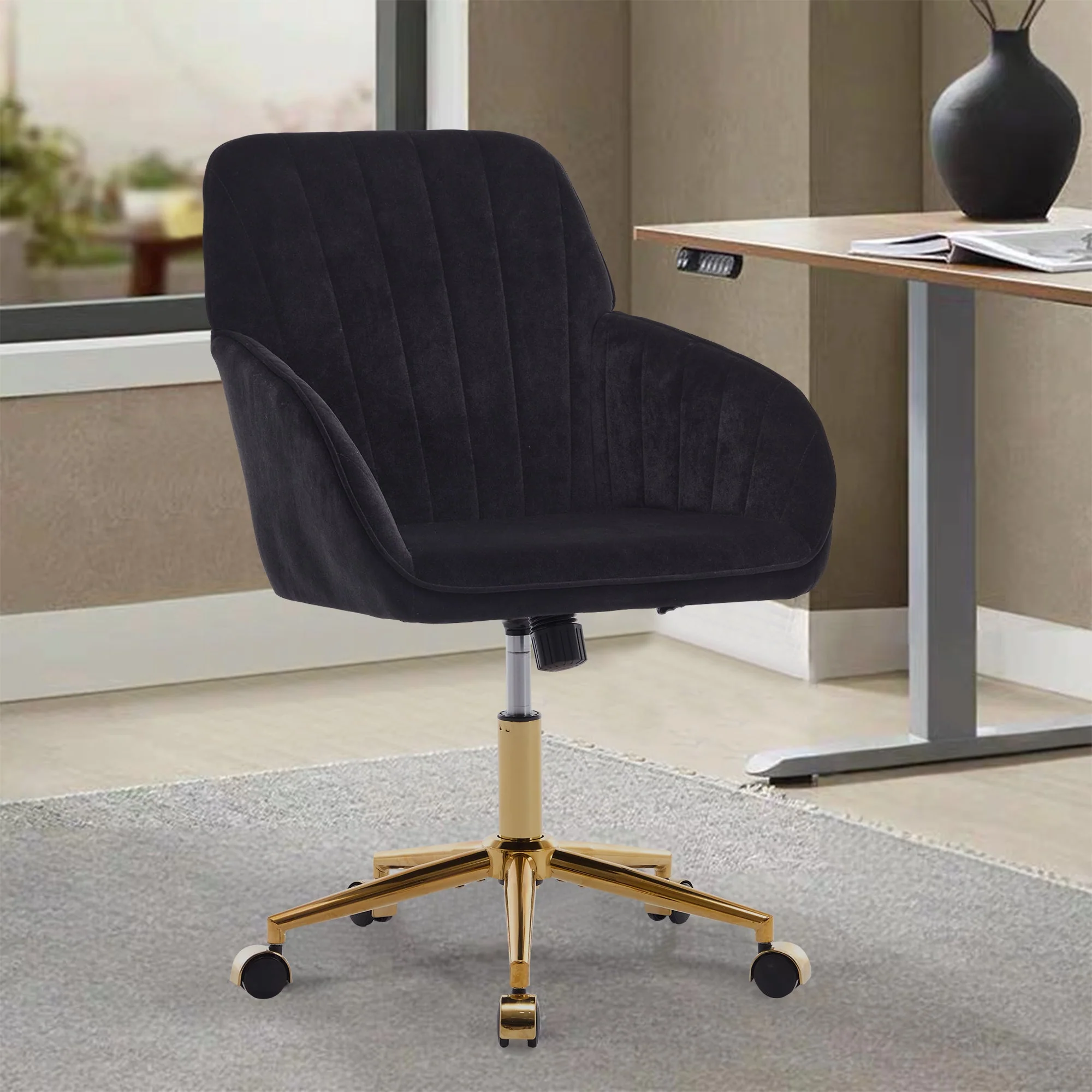 Adjustable Ergonomic Swivel Chair with Golden Base - Image 54