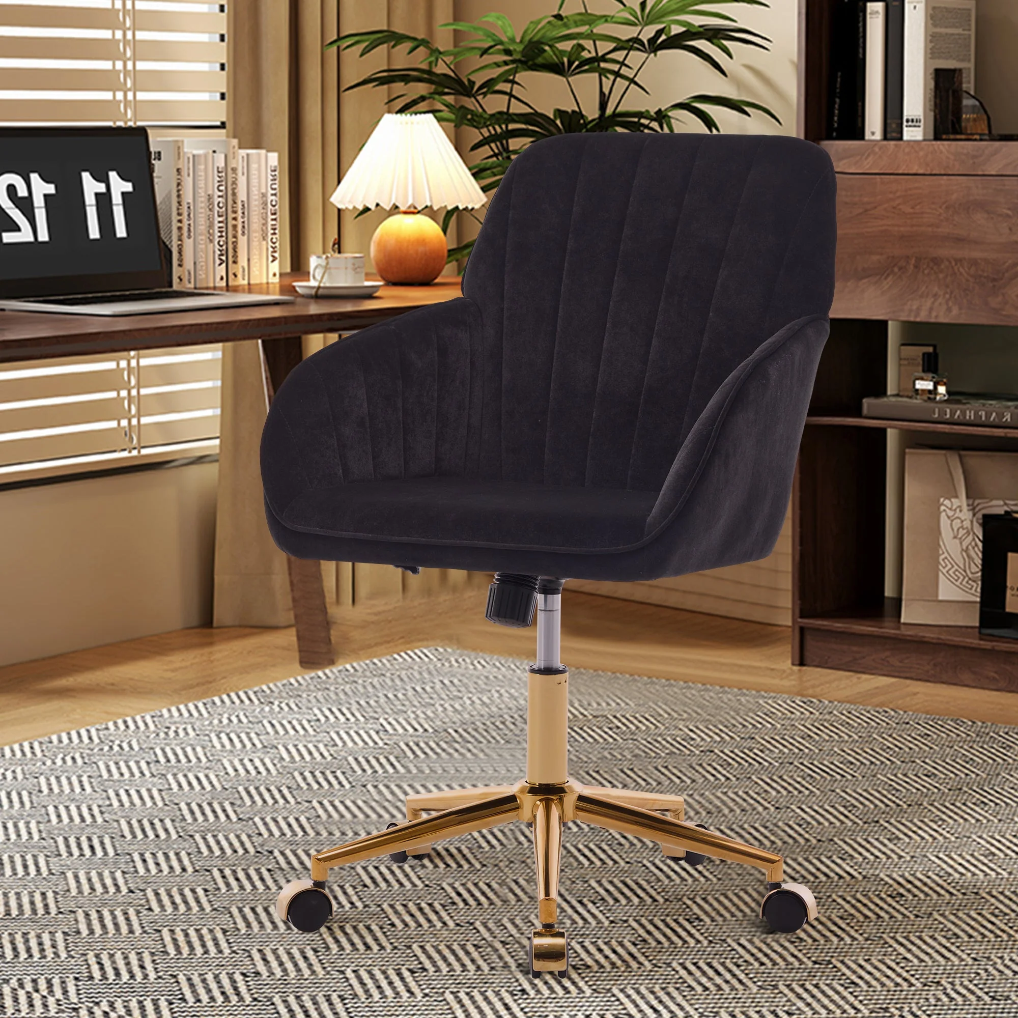Adjustable Ergonomic Swivel Chair with Golden Base - Image 55