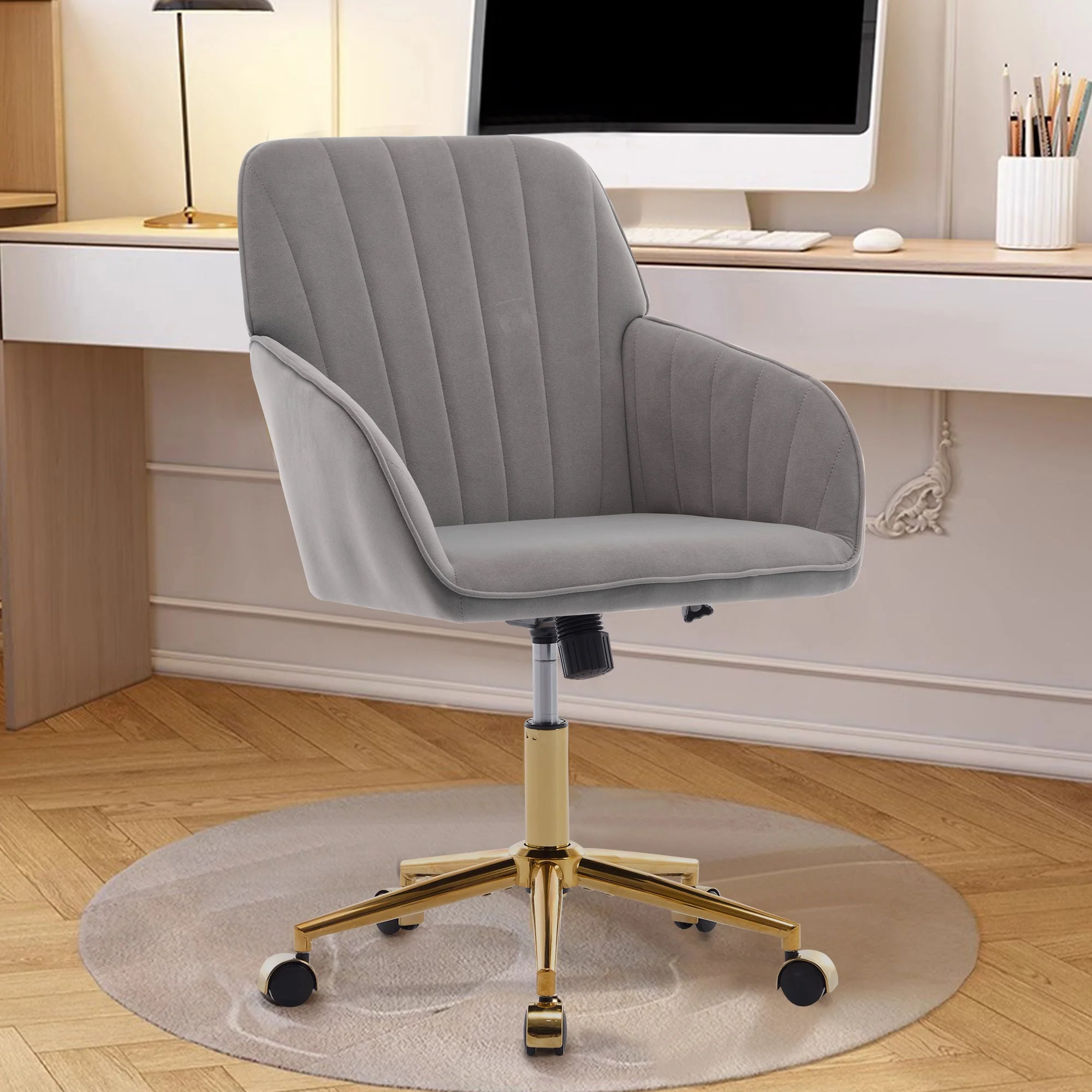Adjustable Ergonomic Swivel Chair with Golden Base - Image 62