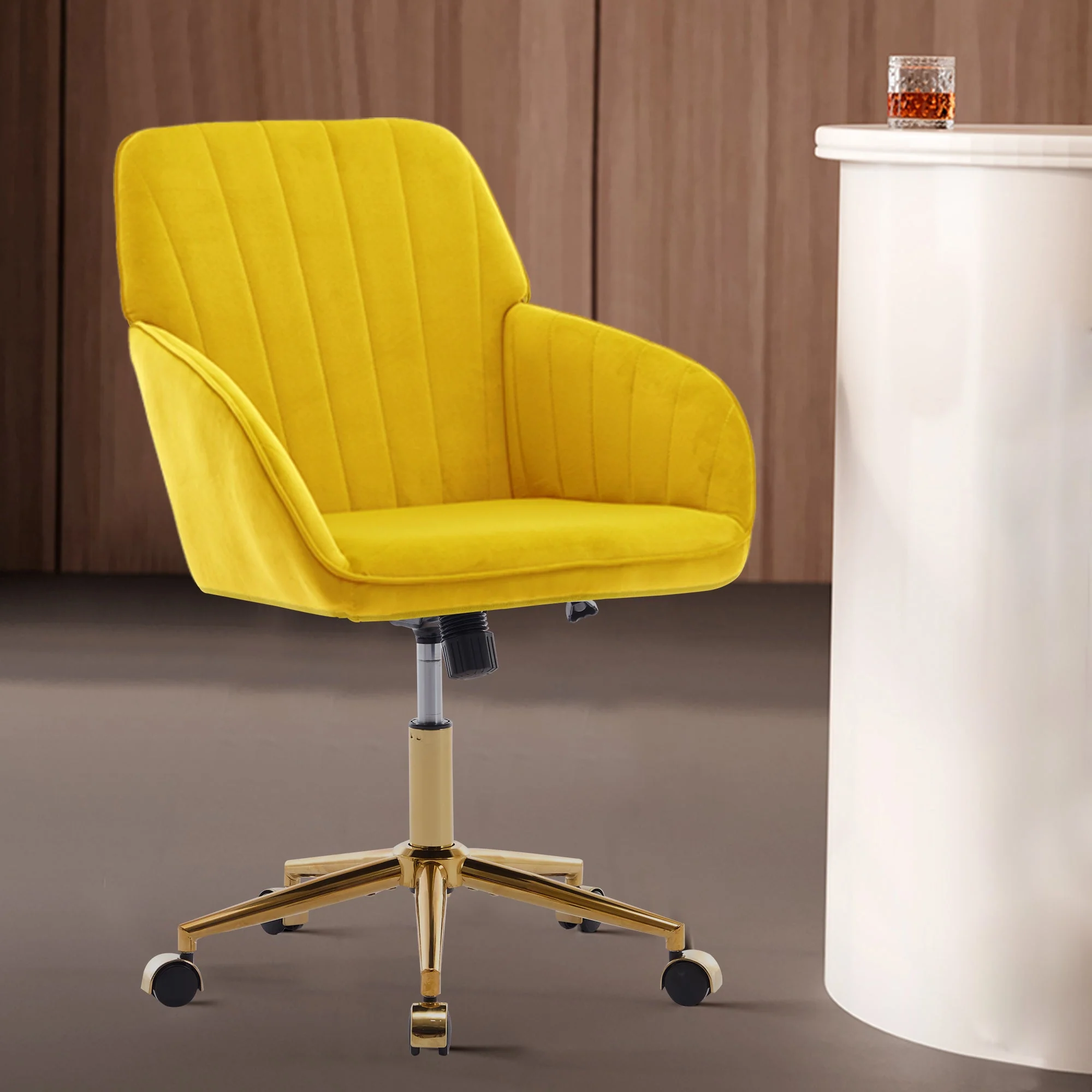 Adjustable Ergonomic Swivel Chair with Golden Base - Image 68
