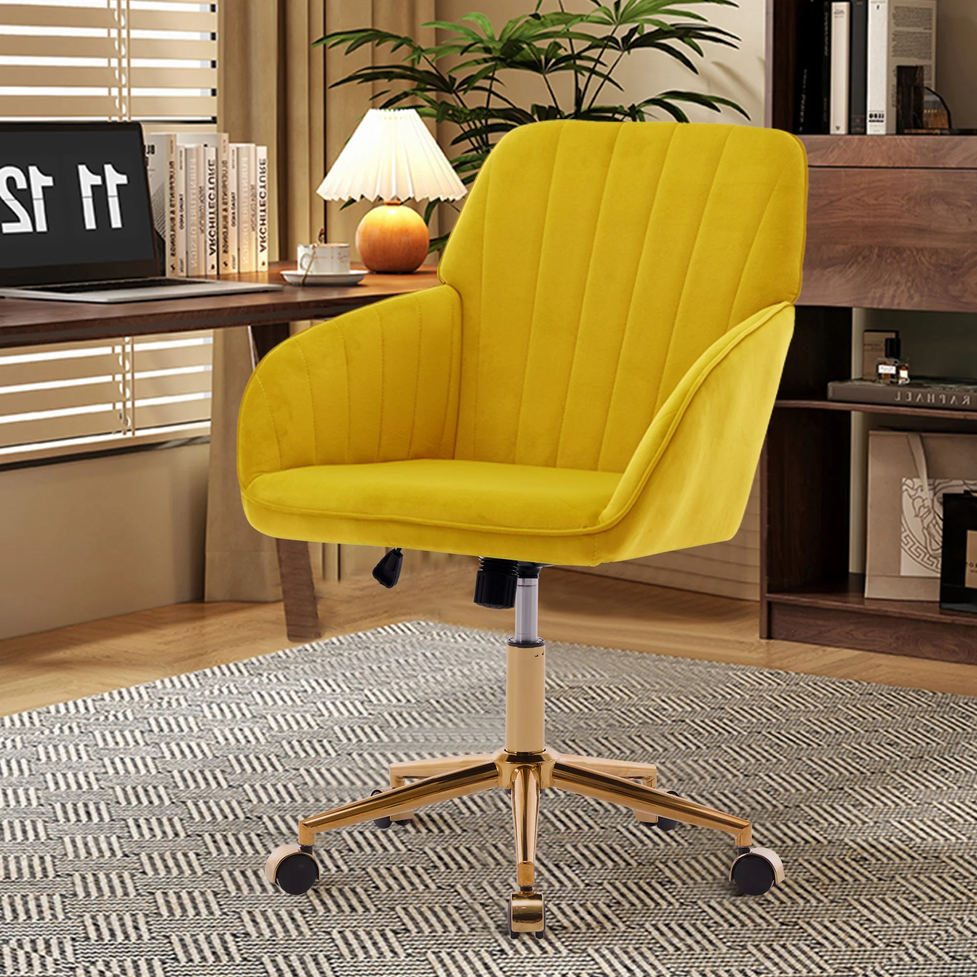 Adjustable Ergonomic Swivel Chair with Golden Base - Image 70
