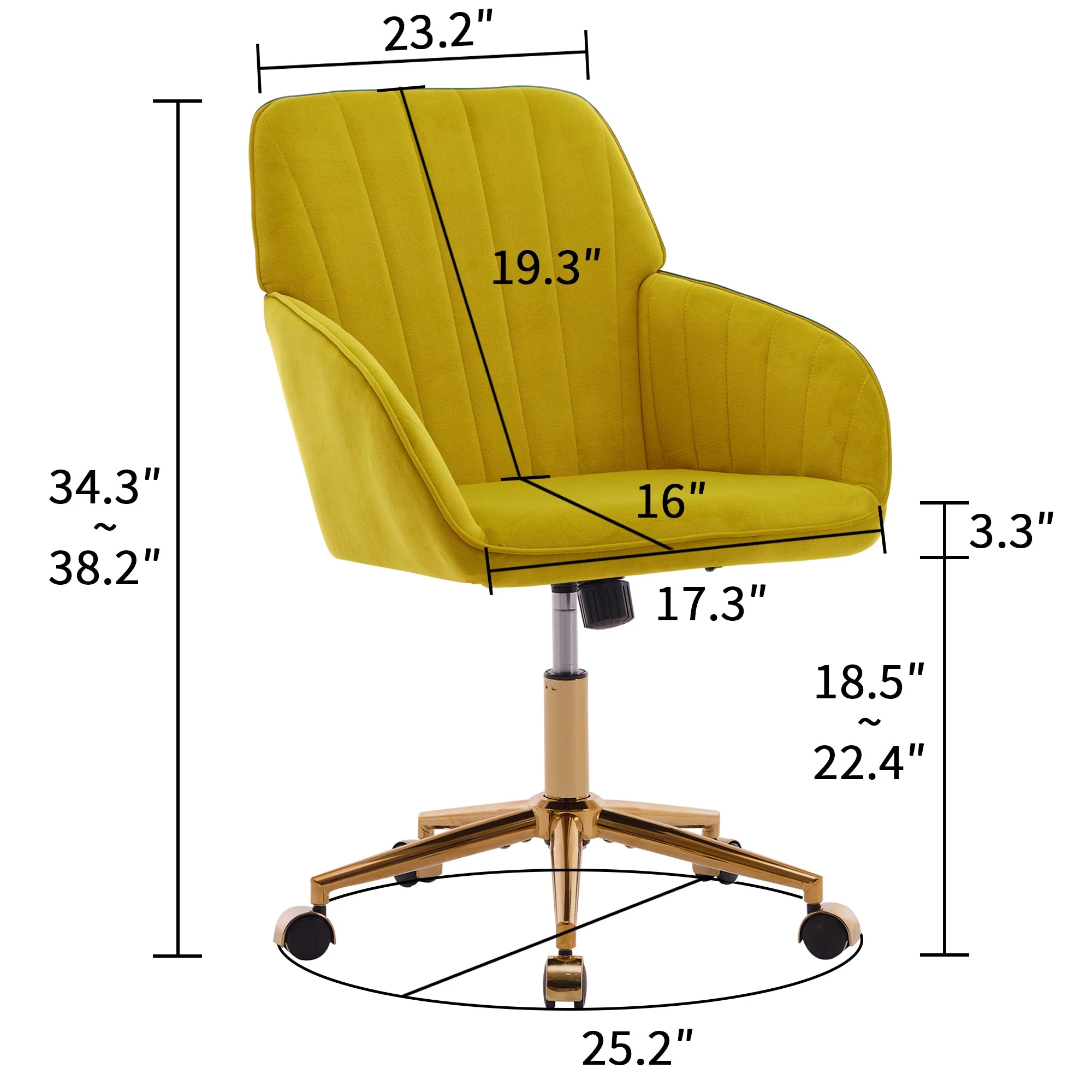 Adjustable Ergonomic Swivel Chair with Golden Base - Image 76