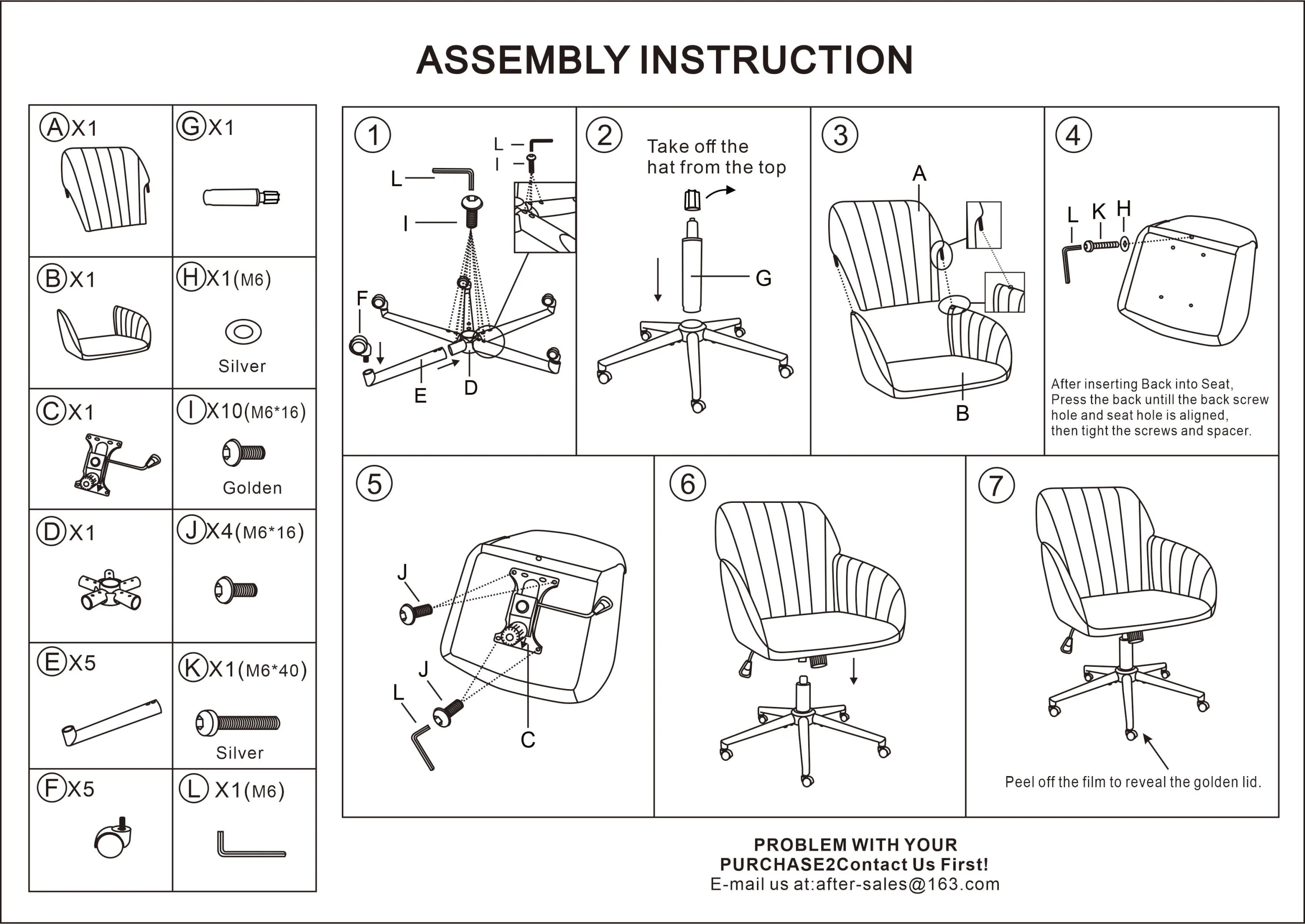 Adjustable Ergonomic Swivel Chair with Golden Base - Image 77