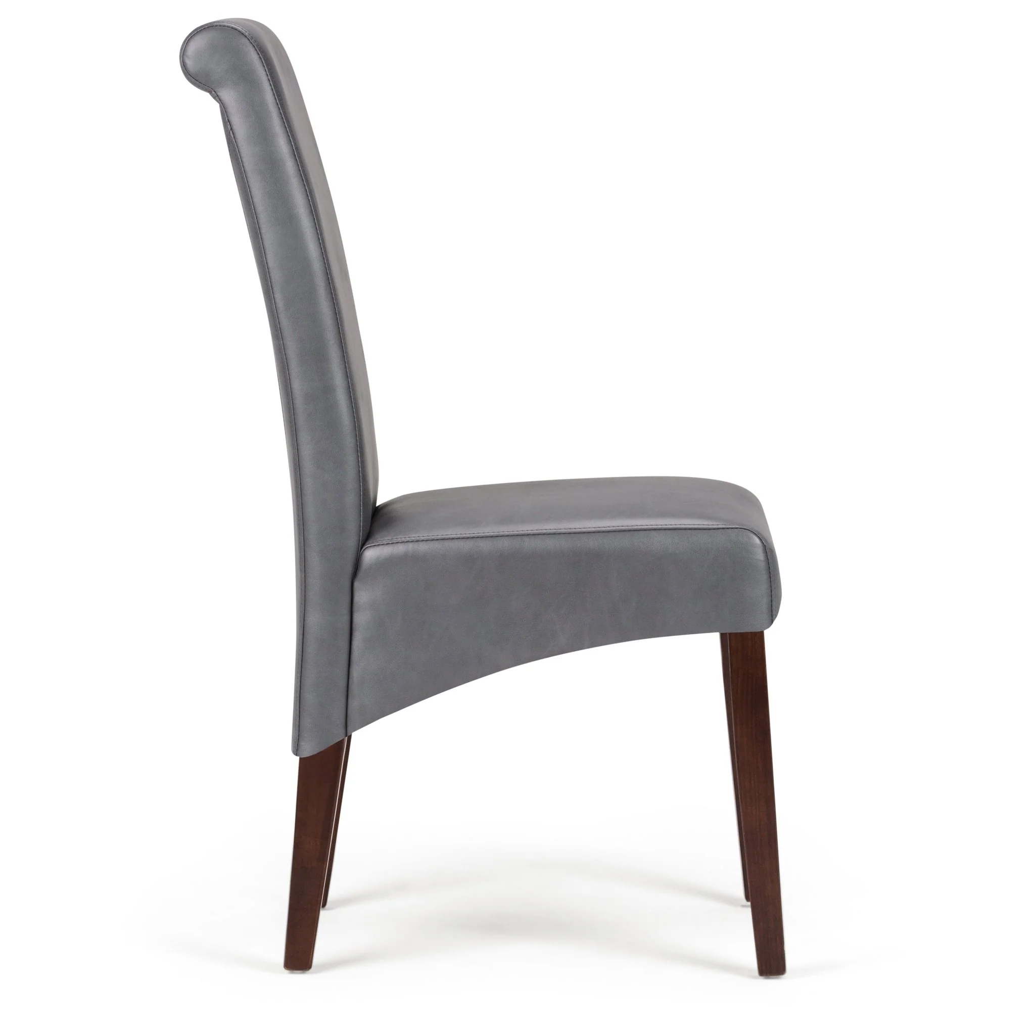 Aegis Faux Leather Dining Chair with Curved Top Detail, Set of 2 - Image 3