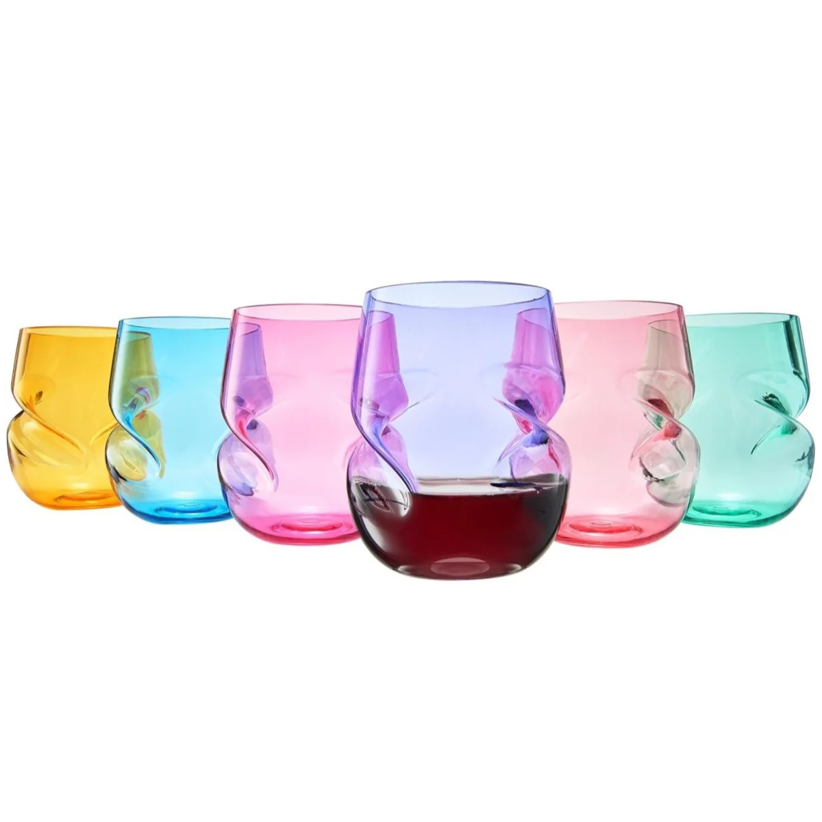 Aerating Stemless Wine Glasses Set of 6
