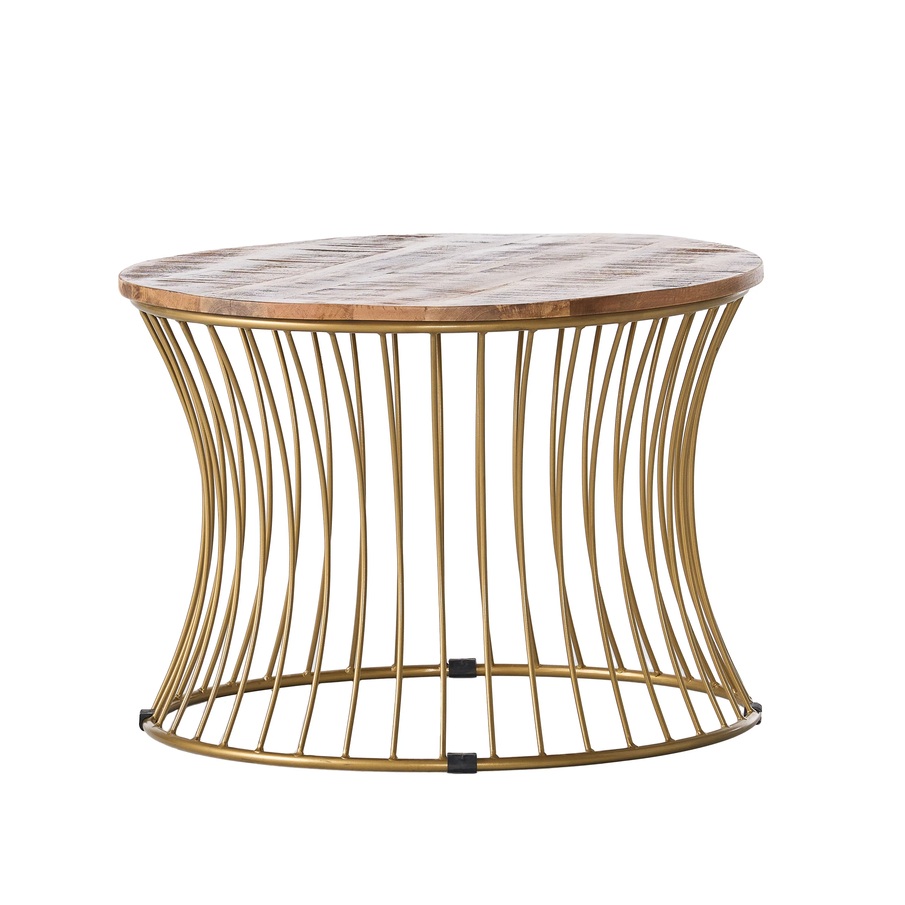 Ameliarae Handcrafted Boho Mango Wood and Iron Coffee Table - Image 3