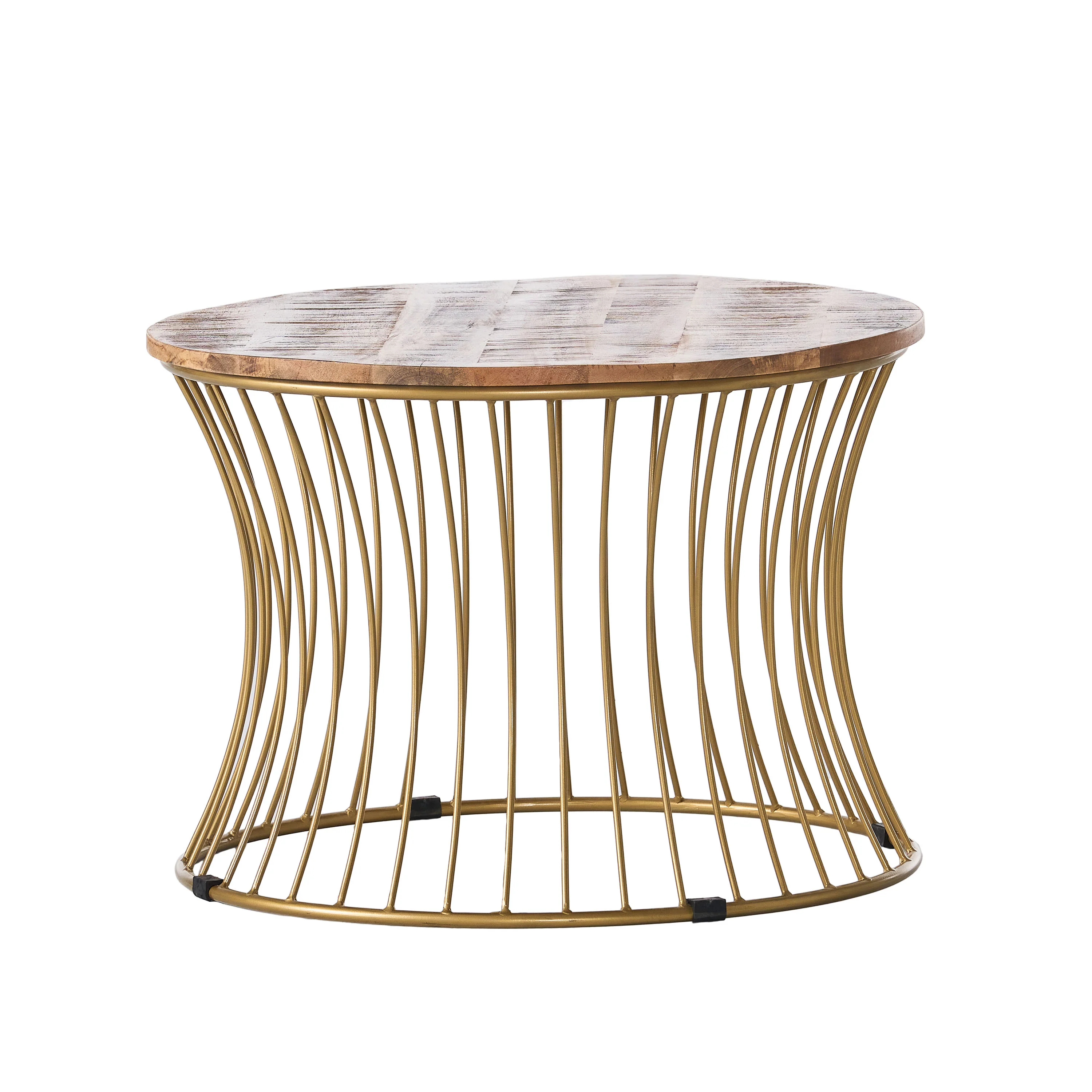 Ameliarae Handcrafted Boho Mango Wood and Iron Coffee Table - Image 5