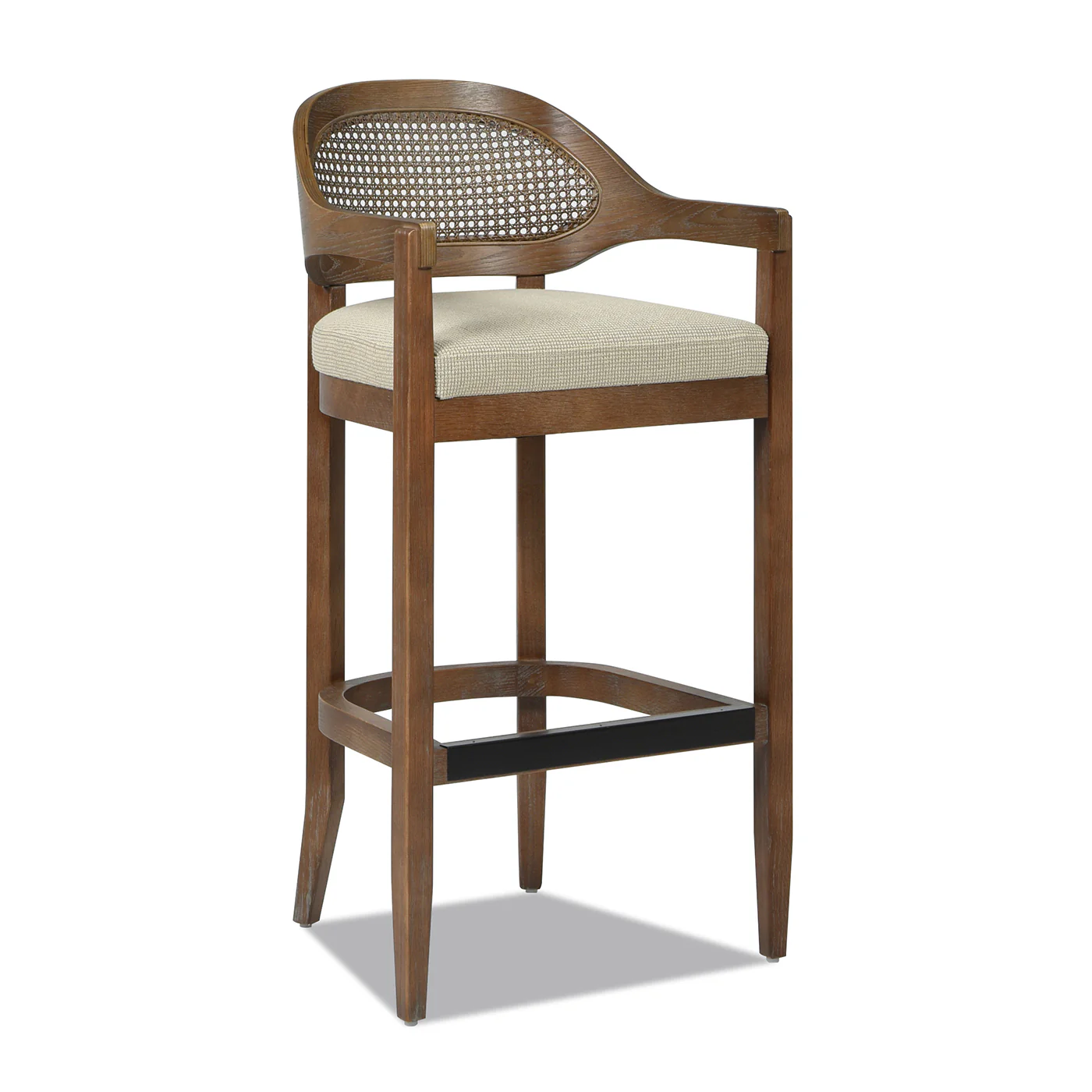 Americana Mid-Century Modern Cane Back Bar Stool - Image 3