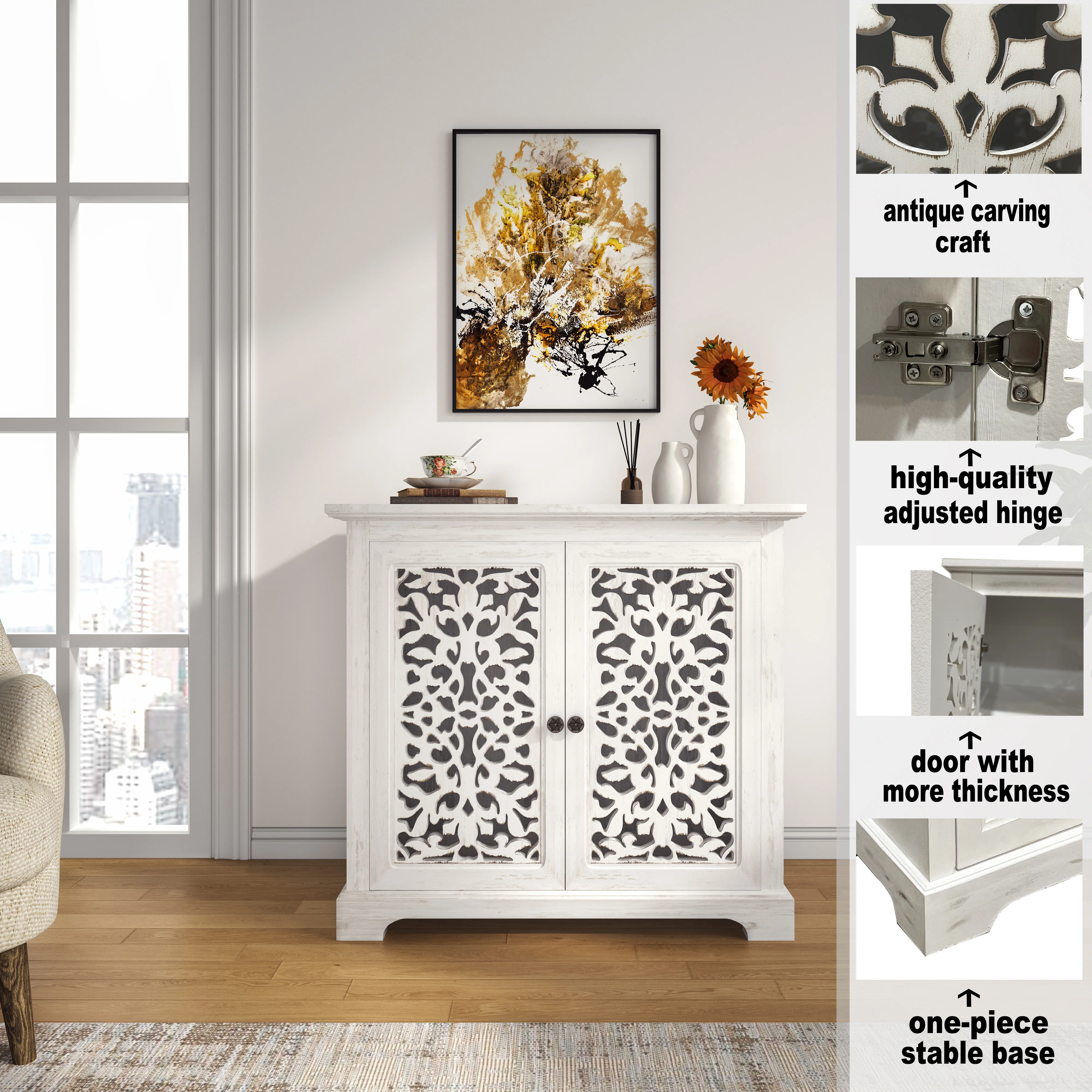 Antique Sideboard Storage Cabinet - Image 5